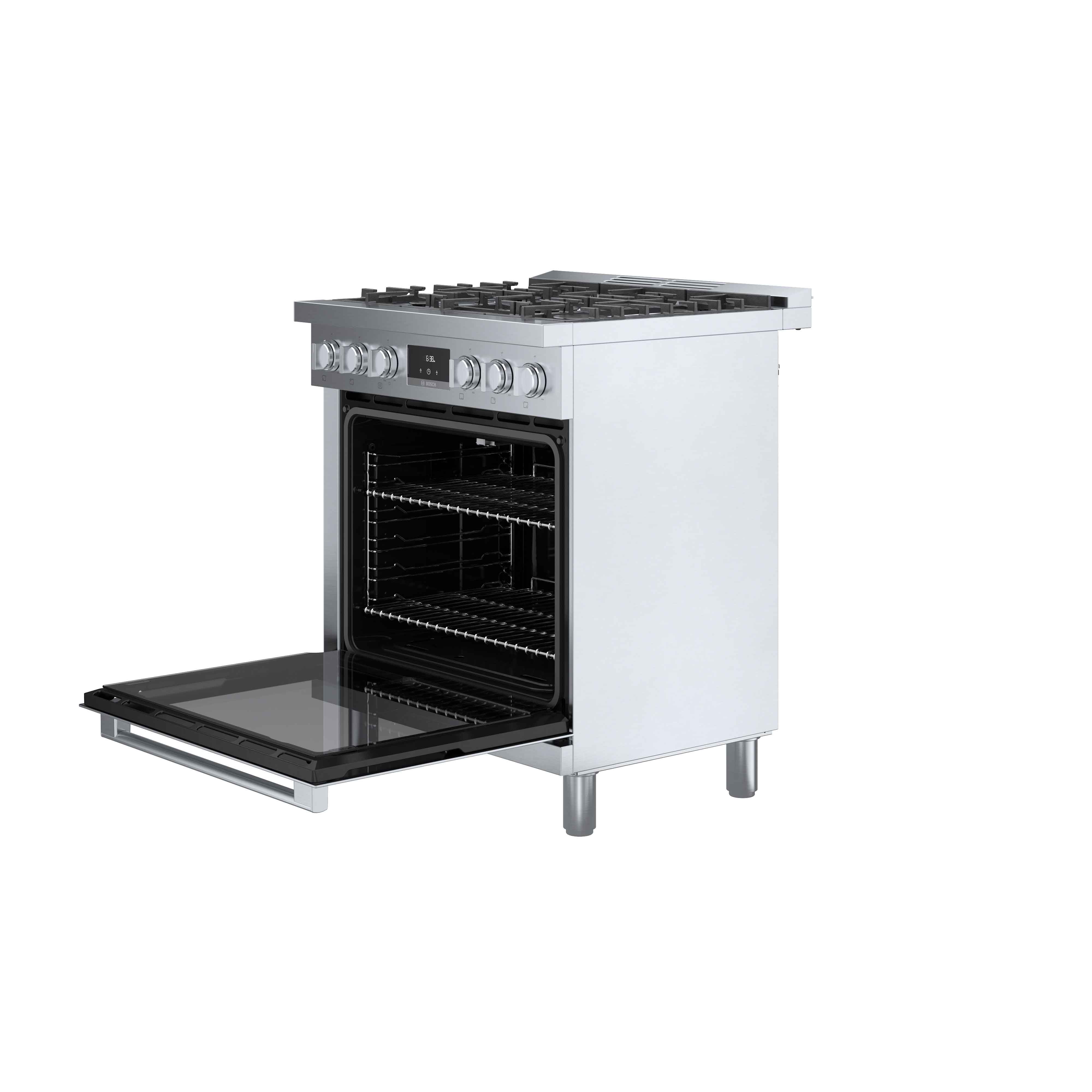 Bosch 30-Inch Industrial Style Gas Range with 5 Burners - Stainless Steel HGS8055UC - Perfect for Professional Chefs & Home Cooking Enthusiasts