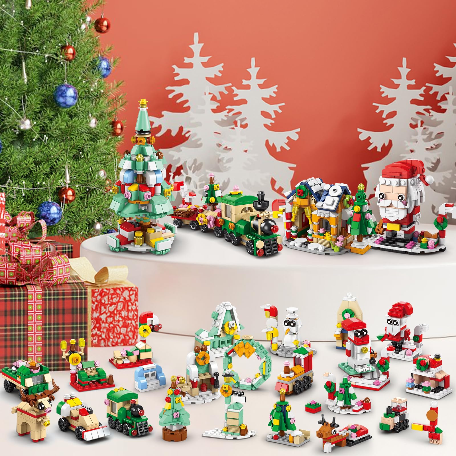 Christmas Building Blocks Set - 1123 PCS Snow House, Train, Christmas Tree, Santa & Reindeer Toys for Kids - Perfect Holiday Gift for Sons, Grandchildren, Nieces - Great for Christmas, Birthday & New Year Celebrations - Creative Play & Festive Home Decor