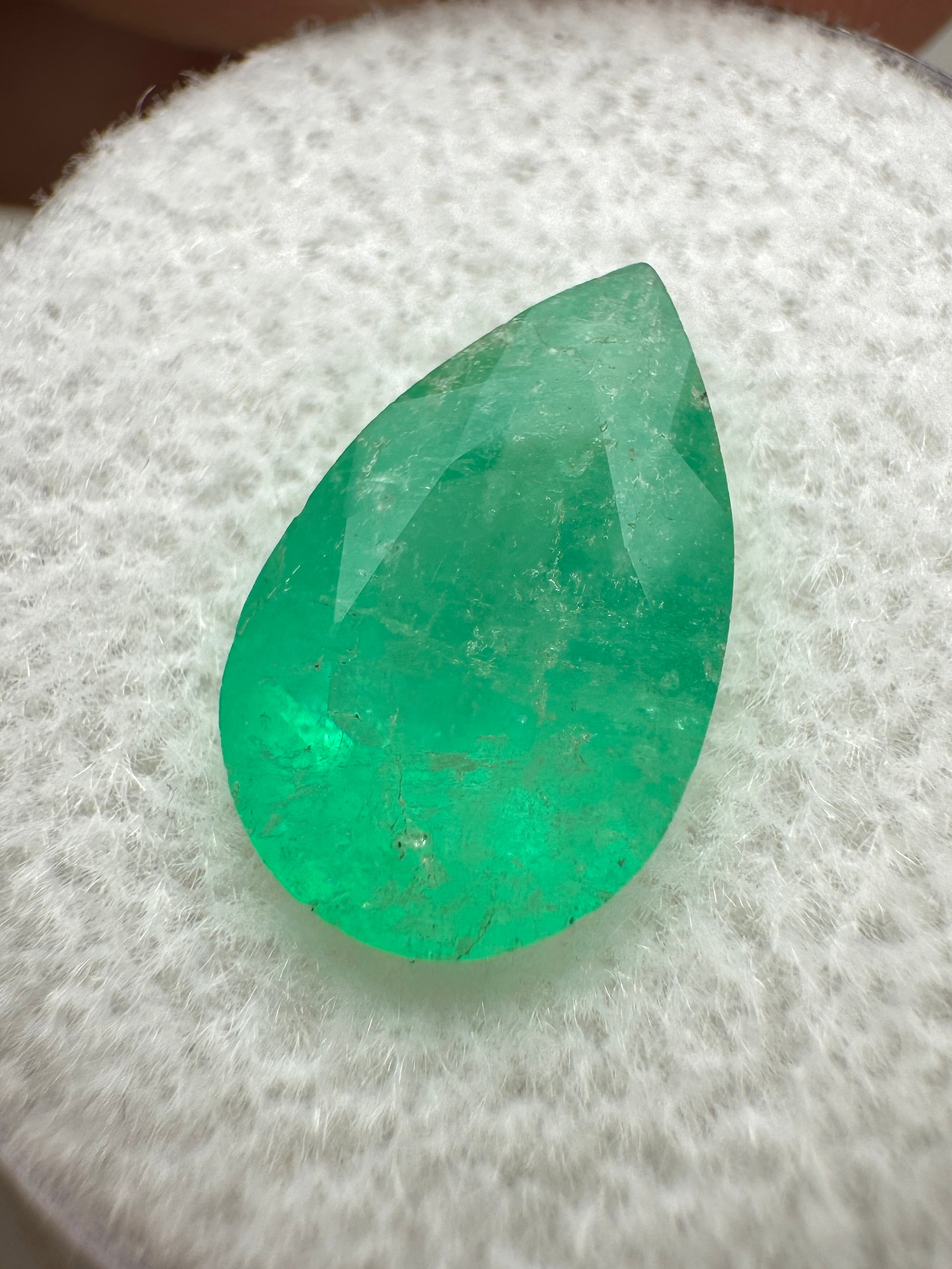 2.92 Carat Yellowish Green Natural Loose Colombian Emerald Pear Cut Gemstone for Jewelry Making, Engagement Rings & Luxury Gifts