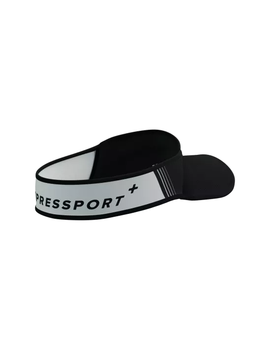 Compressport Unisex Ultralight Running Visor - Black/White - Breathable Sun Protection for Men & Women - Perfect for Marathon, Hiking & Outdoor Sports