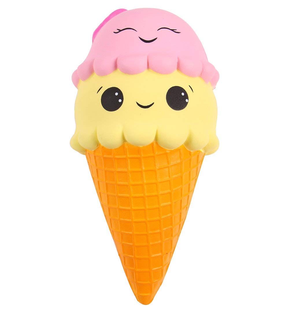 Jumbo Kawaii Squishy Ice Cream Cone - Stress Relief Toy for Kids & Adults
