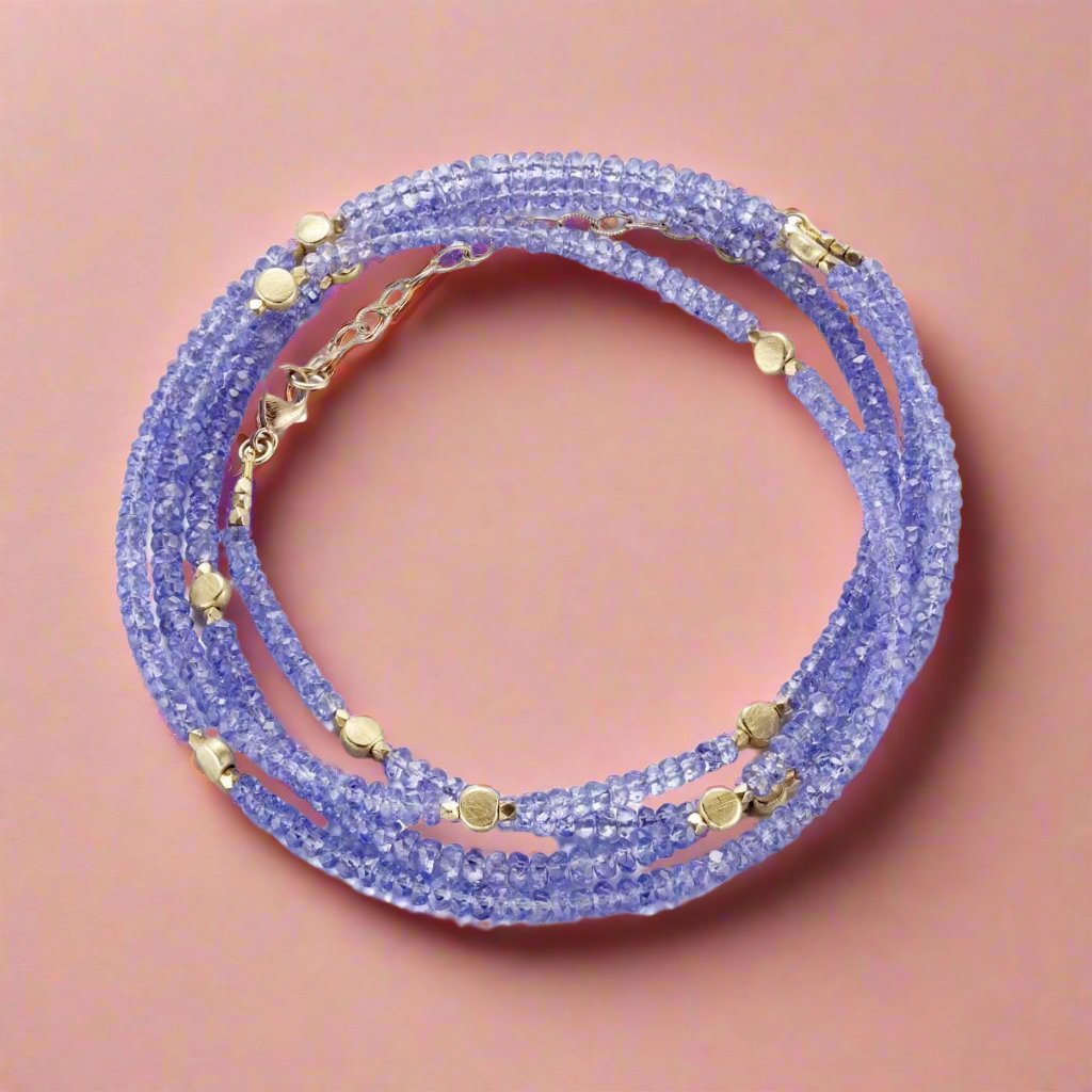 Exquisite Tanzanite Wrap Bracelet - Elegant Handmade Jewelry for Women | Perfect for Weddings, Parties & Special Occasions