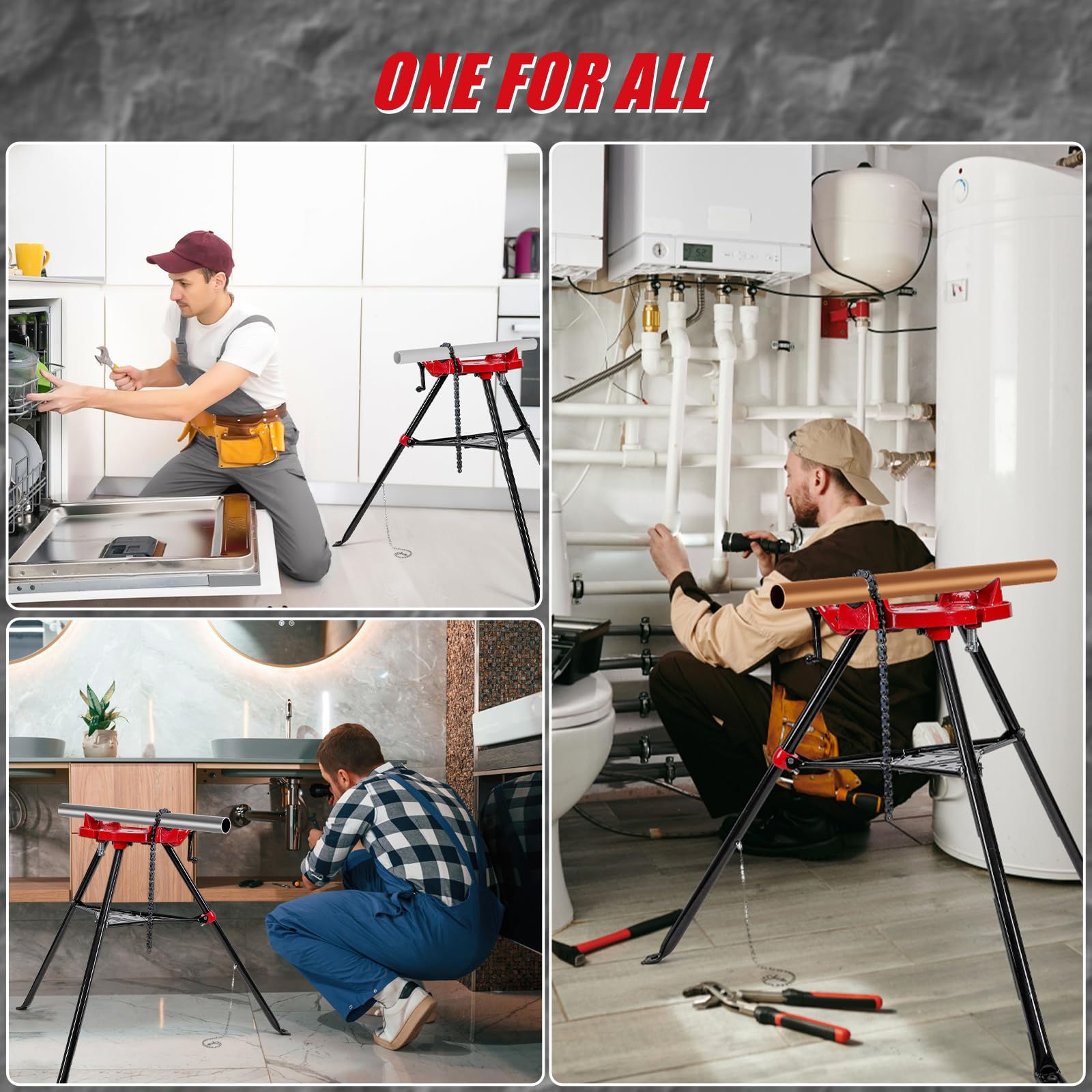 KYBOIT Heavy Duty Tripod Pipe Vise Stand with Chain - 1/8