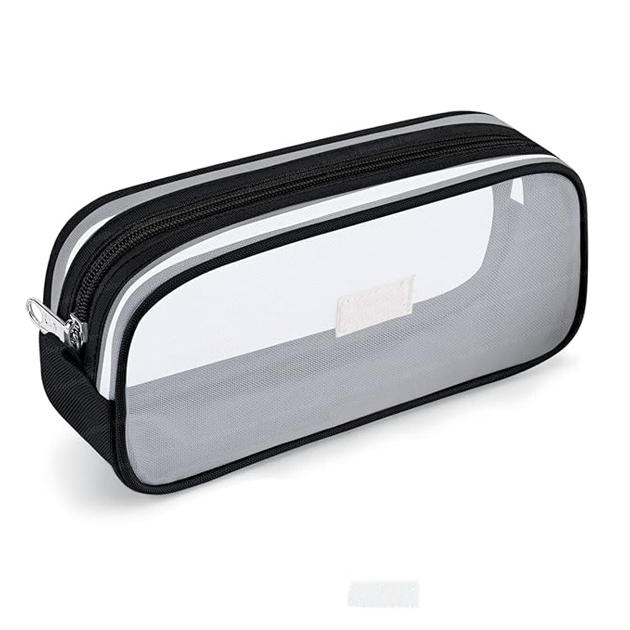 FunBlast Clear Zipper Pencil Case - Large Capacity Transparent Pencil Pouch for School, Office & Travel - Durable Stationery Organizer for Pens, Makeup & Accessories (Black) - Perfect for Students, Professionals & Daily Use