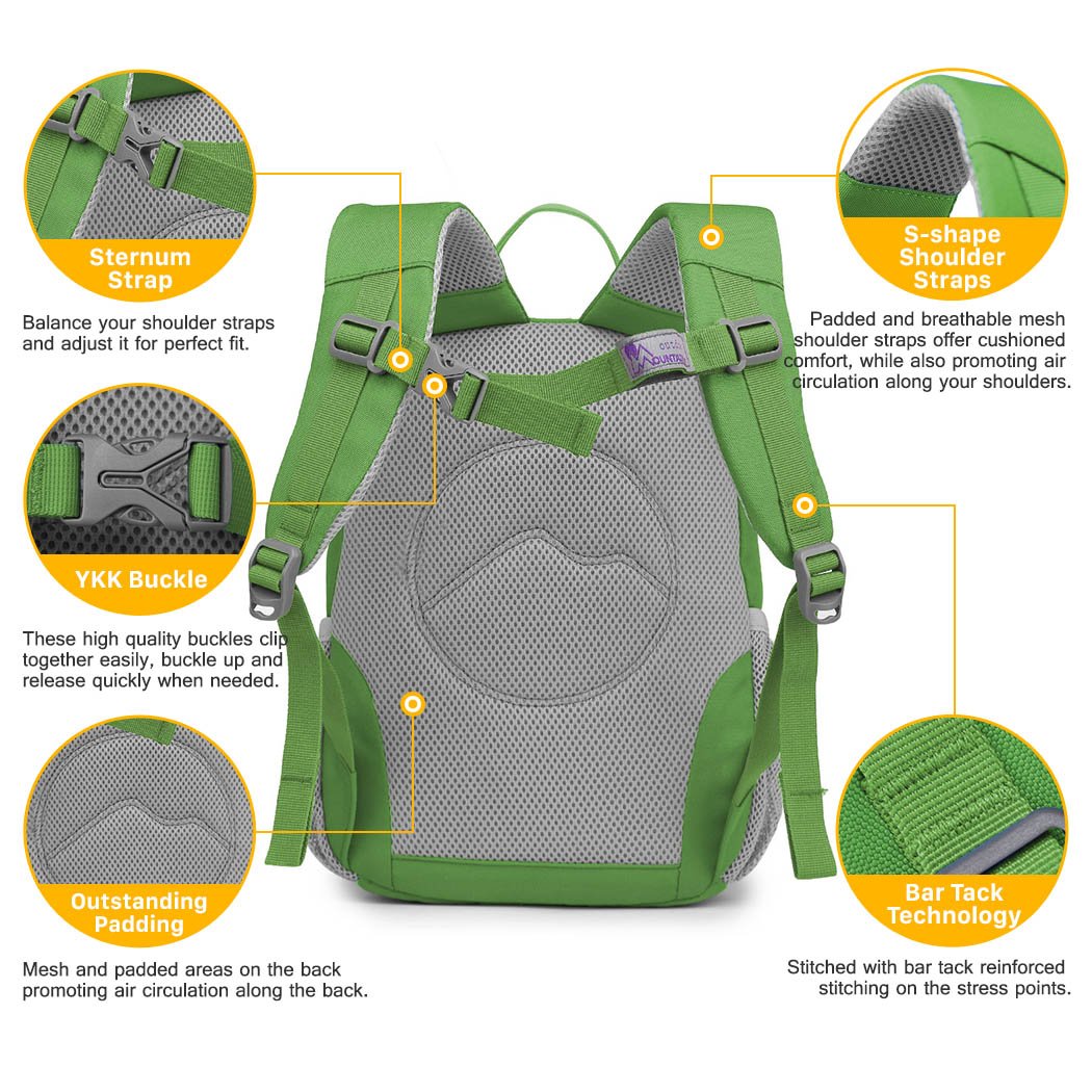 MOUNTAINTOP Kids Toddler Backpack for Boys & Girls - Durable Preschool & Kindergarten School Bag - Perfect for Daycare, Travel & Outdoor Adventures