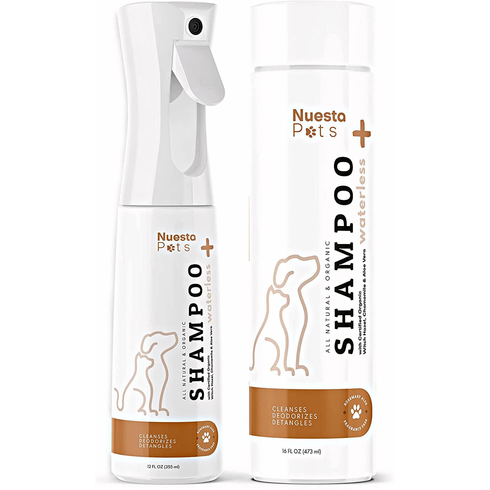 Hypoallergenic Waterless Shampoo for Dogs & Cats with Sensitive Skin - Oatmeal & Aloe Vera No-Rinse Pet Shampoo, Moisturizer, Conditioner & Deodorizer - Gentle Rinse-Free Bath Solution for Puppies, Kittens & Allergies - Perfect for Travel, Grooming & Quick Cleanups