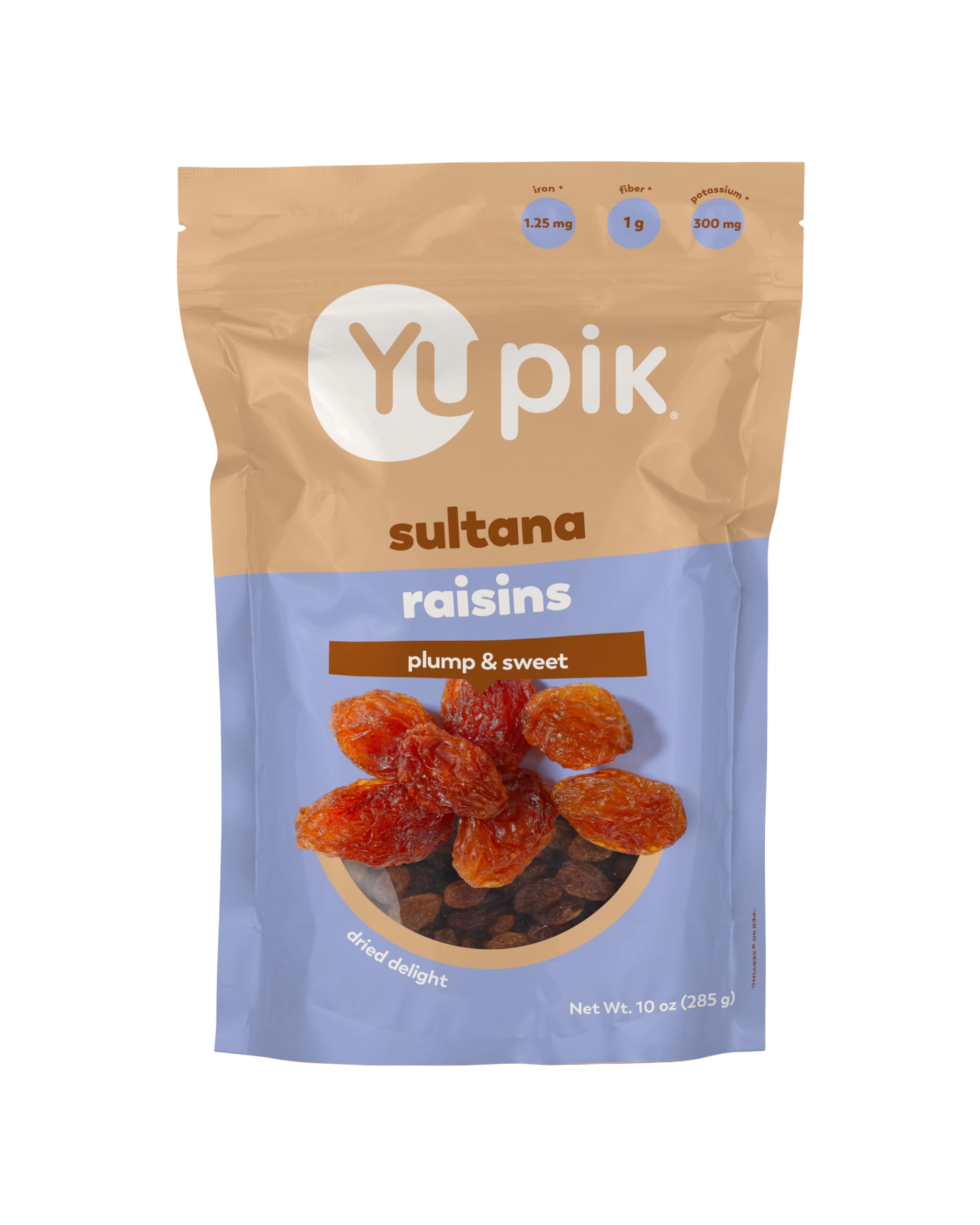 Yupik Sultana Raisins 10oz - Gluten-Free, Kosher Certified, Plump & Juicy Dried Fruits | Naturally Sweet, No Added Sugar, Seedless Healthy Snack for Kids & Adults | Perfect for Baking, Trail Mix & Lunch Boxes