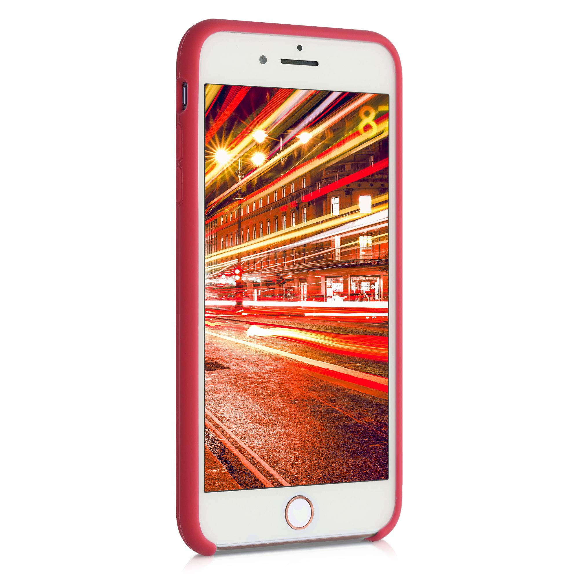 kwmobile Premium TPU Silicone Case for Apple iPhone 7 Plus/iPhone 8 Plus - Shockproof Soft Protective Cover with Anti-Slip Grip in Classic Red - Perfect for Everyday Use, Work & Outdoor Activities