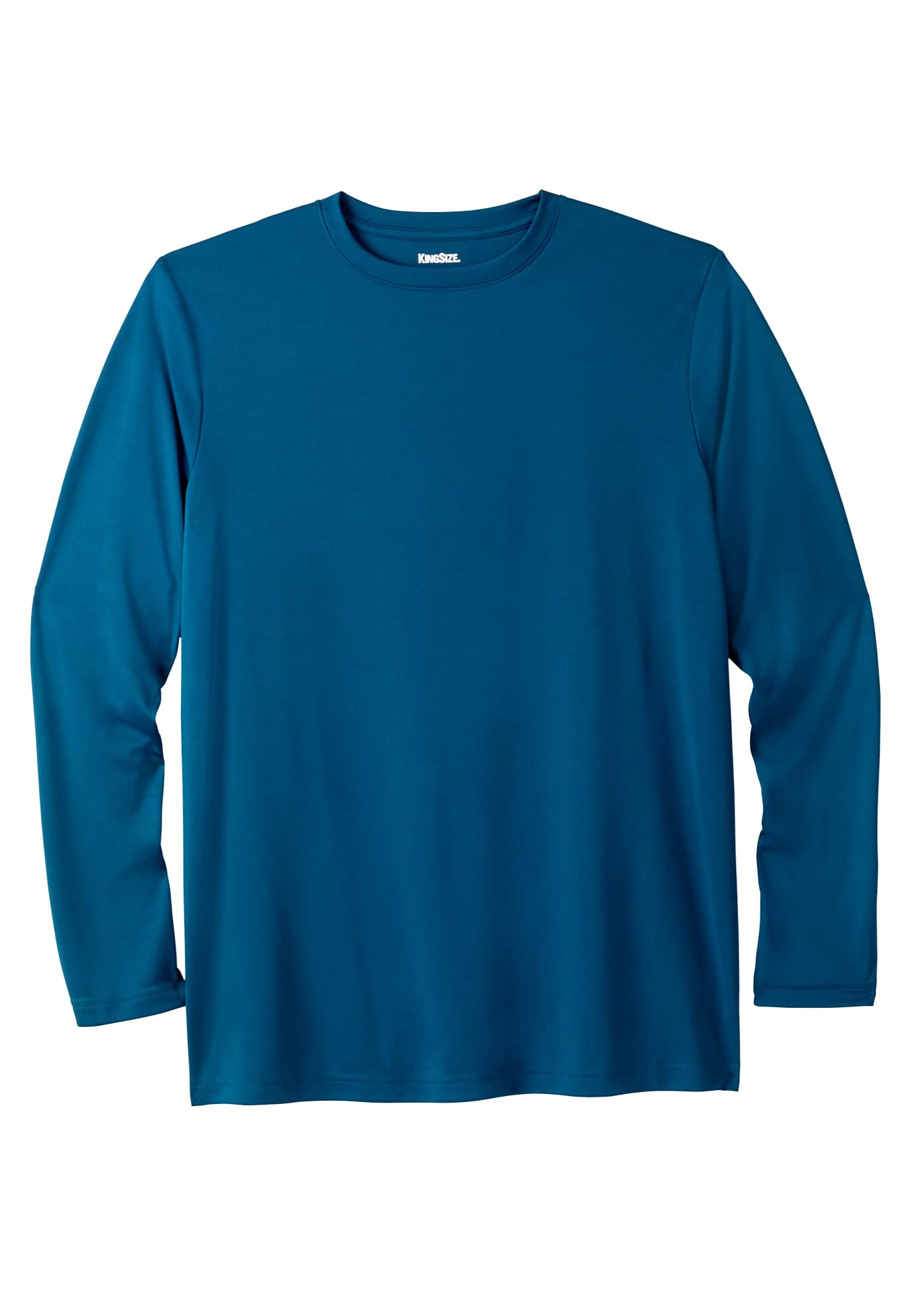 KingSize Men's Big & Tall No Sweat Long-Sleeve Crewneck T-Shirt - Comfortable Cotton Tee for Casual Wear & Workout