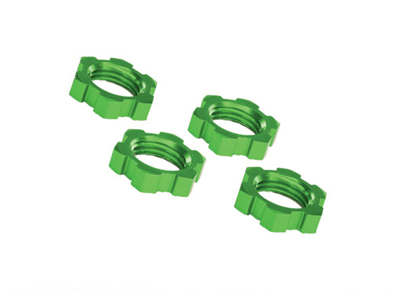 17mm Splined Wheel Nut for Traxxas X-Maxx - Green Anodized Aluminum Alloy - Heavy Duty RC Truck Accessories - Perfect for Off-Road Racing & Bashing