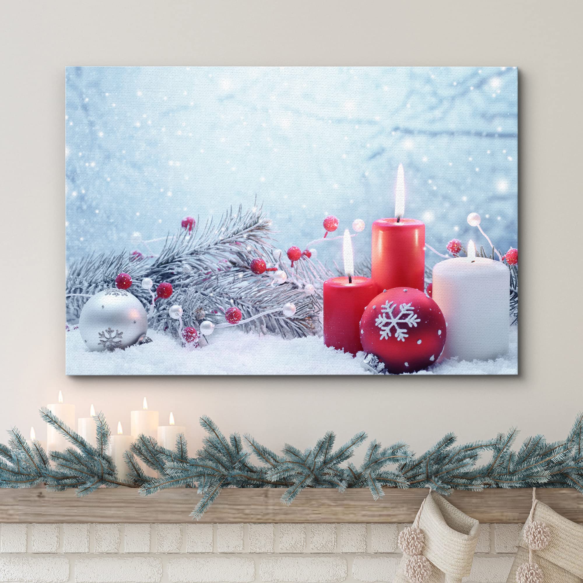 Merry Christmas Canvas Wall Art - 32x48 Inch Framed Holiday Decor for Living Room, Bedroom & Home | Perfect for Festive Season, Gifts & Cozy Winter Decorations