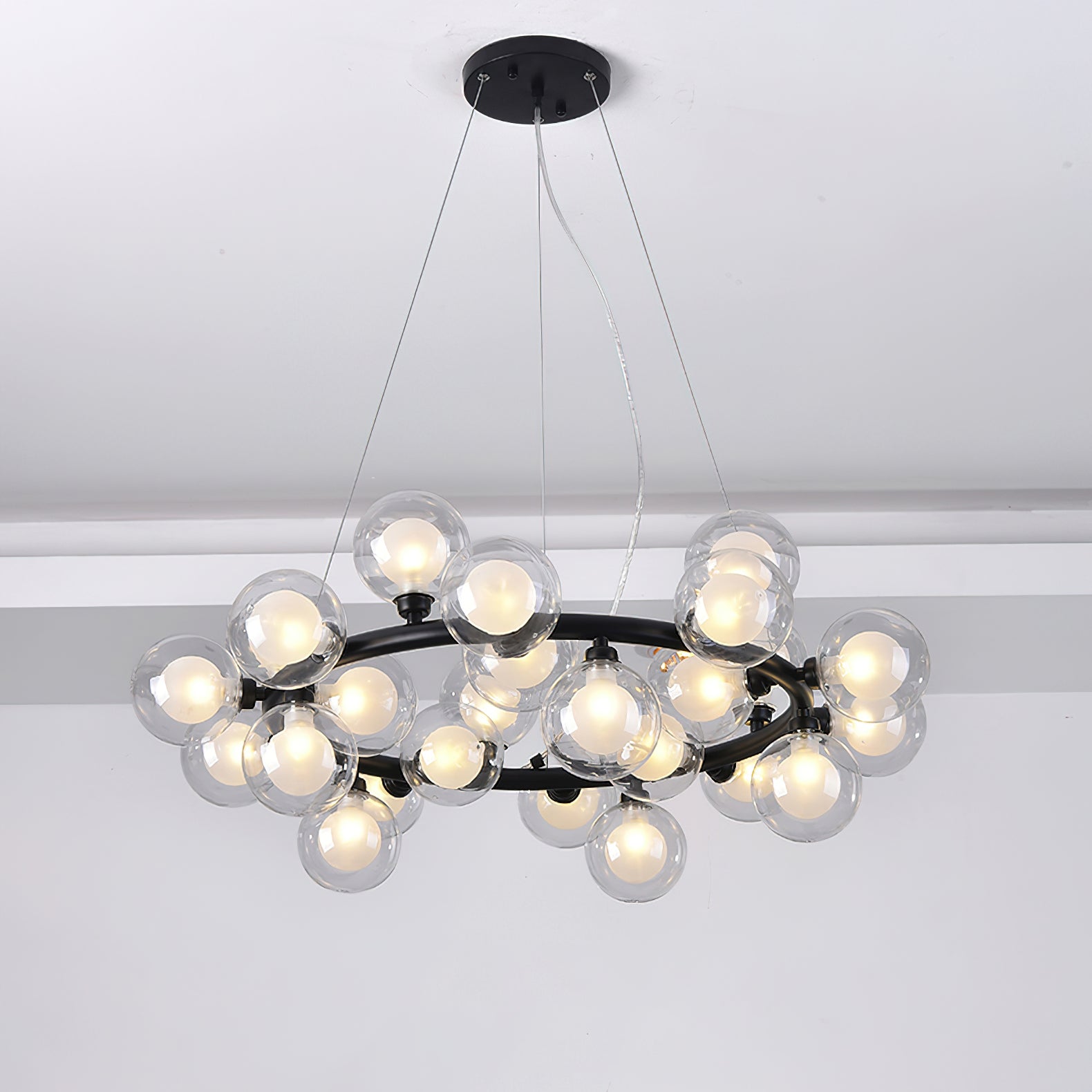 Stylish Bubble Ball Chandelier - Modern Crystal Glass Pendant Light Fixture for Dining Room, Bedroom & Living Room Decor | Perfect for Home, Hotel and Wedding Venue Lighting