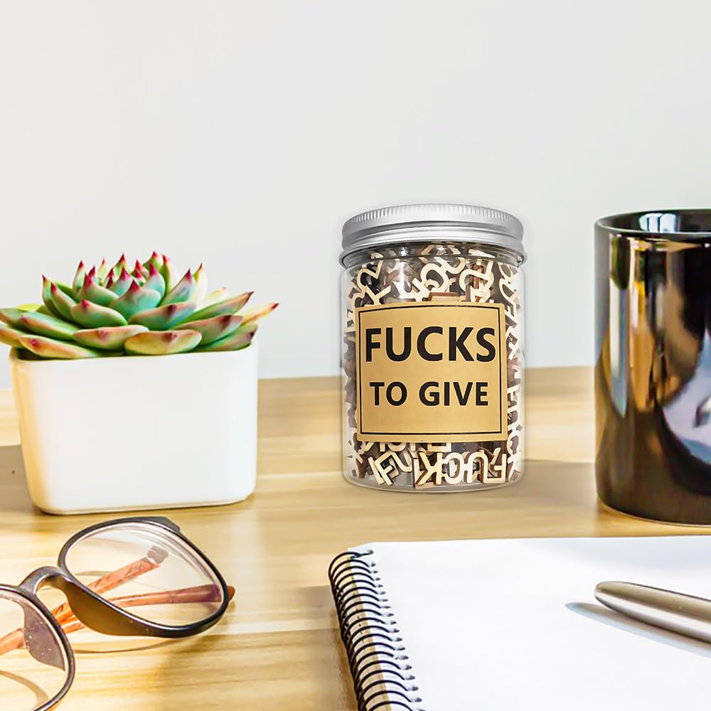 Funny 'Jar of Fuck to Give' Gag Gift - Unique Birthday, Christmas & White Elephant Present for Friends, Coworkers, Boss, Family (Husband, Wife, Mom, Dad, Sister, Brother) - Perfect for Office Pranks, Secret Santa & Humorous Gift Exchanges