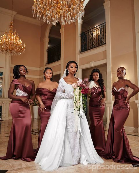 Affordable Dusty Rose Mismatched Mermaid Bridesmaid Dresses - WG1330 | Elegant Formal Gowns for Weddings, Prom & Special Occasions