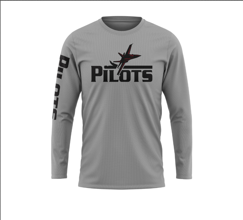 Pinecrest Pilots Long Sleeve Sublimation Dye Men's Shirt - Comfortable & Stylish Casual Wear for Pilots, Aviation Enthusiasts & Outdoor Activities