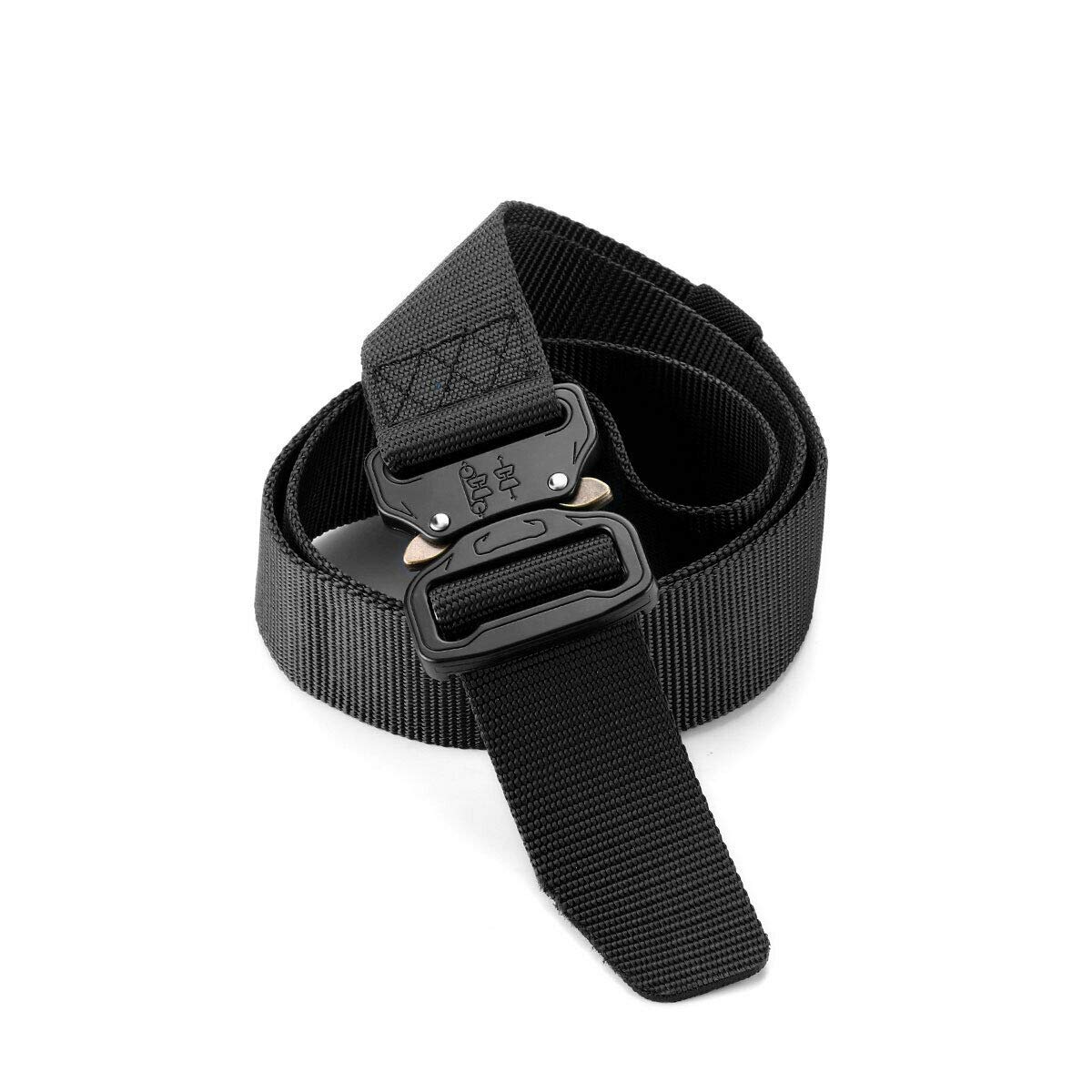 Men's Tactical Belt - Heavy Duty Military Style Belt with Automatic Buckle for Outdoor, Hiking, Camping & Work | Durable Nylon Webbing & Quick Release Buckle