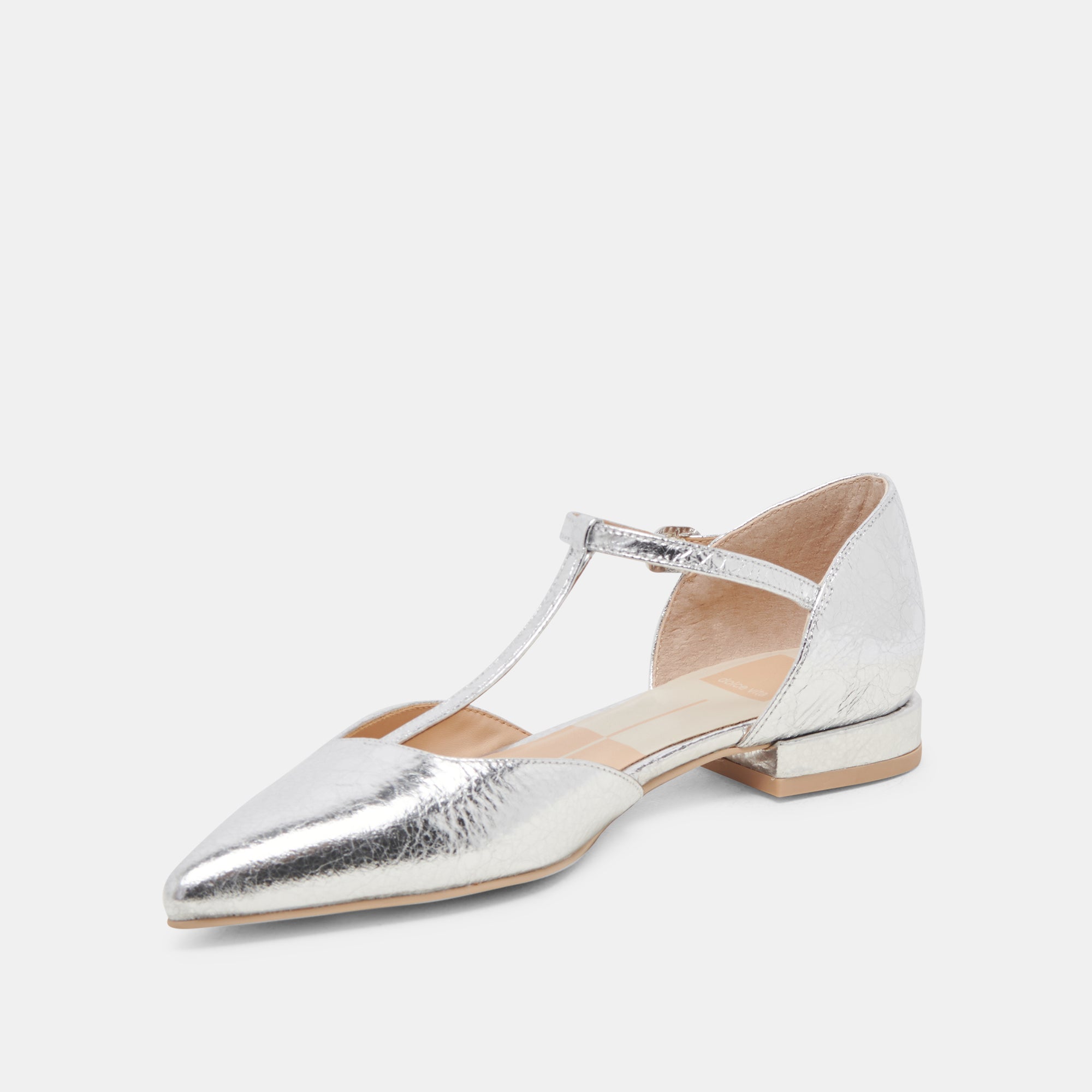 Peaty Flats Silver Distressed Leather Shoes - Stylish & Comfortable Women's Casual Flats for Everyday Wear