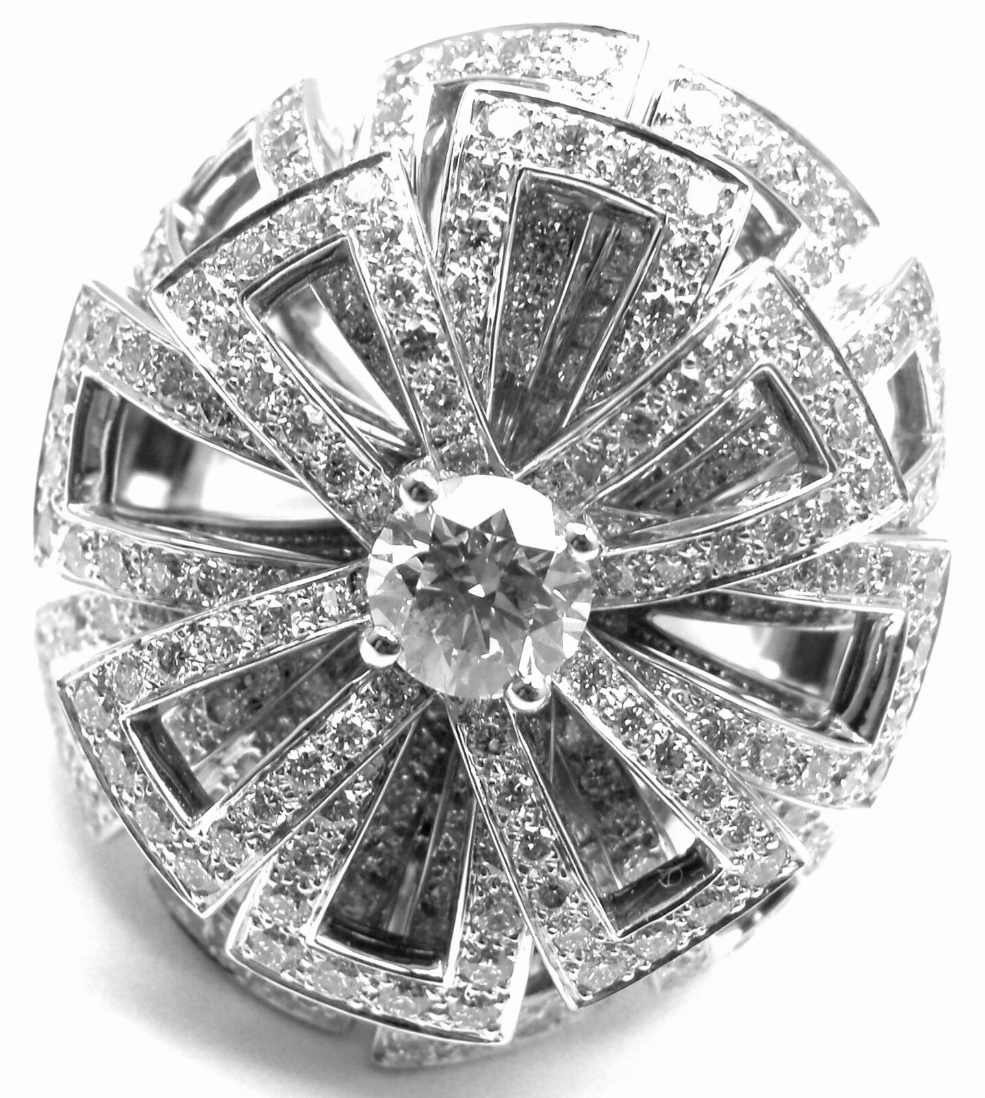 Authentic Chanel Flower 18k White Gold Diamond Ring for Women - Luxury Vintage Jewelry Gift for Anniversary, Valentine's Day & Special Occasions