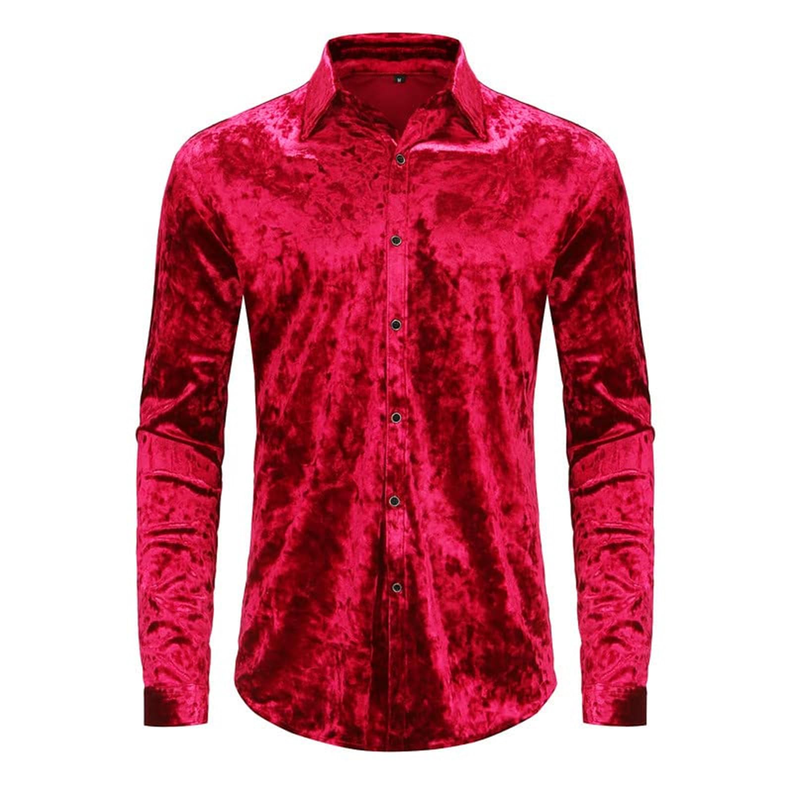 Premium Velvet Long Sleeve Dress Shirt for Men - Slim Fit Button Down Shirt for Wedding, Party & Formal Occasions - Elegant Business Casual & Office Wear