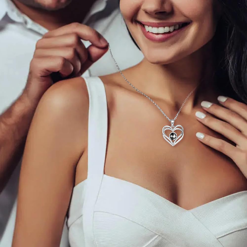 Vanleonet Preserved Pink Real Rose Heart Necklace - Romantic I Love You Jewelry for Women, Perfect Birthday, Mother's Day, Christmas & Anniversary Gifts for Mom, Wife, Girlfriend, Grandma - Ideal for Date Nights & Special Occasions