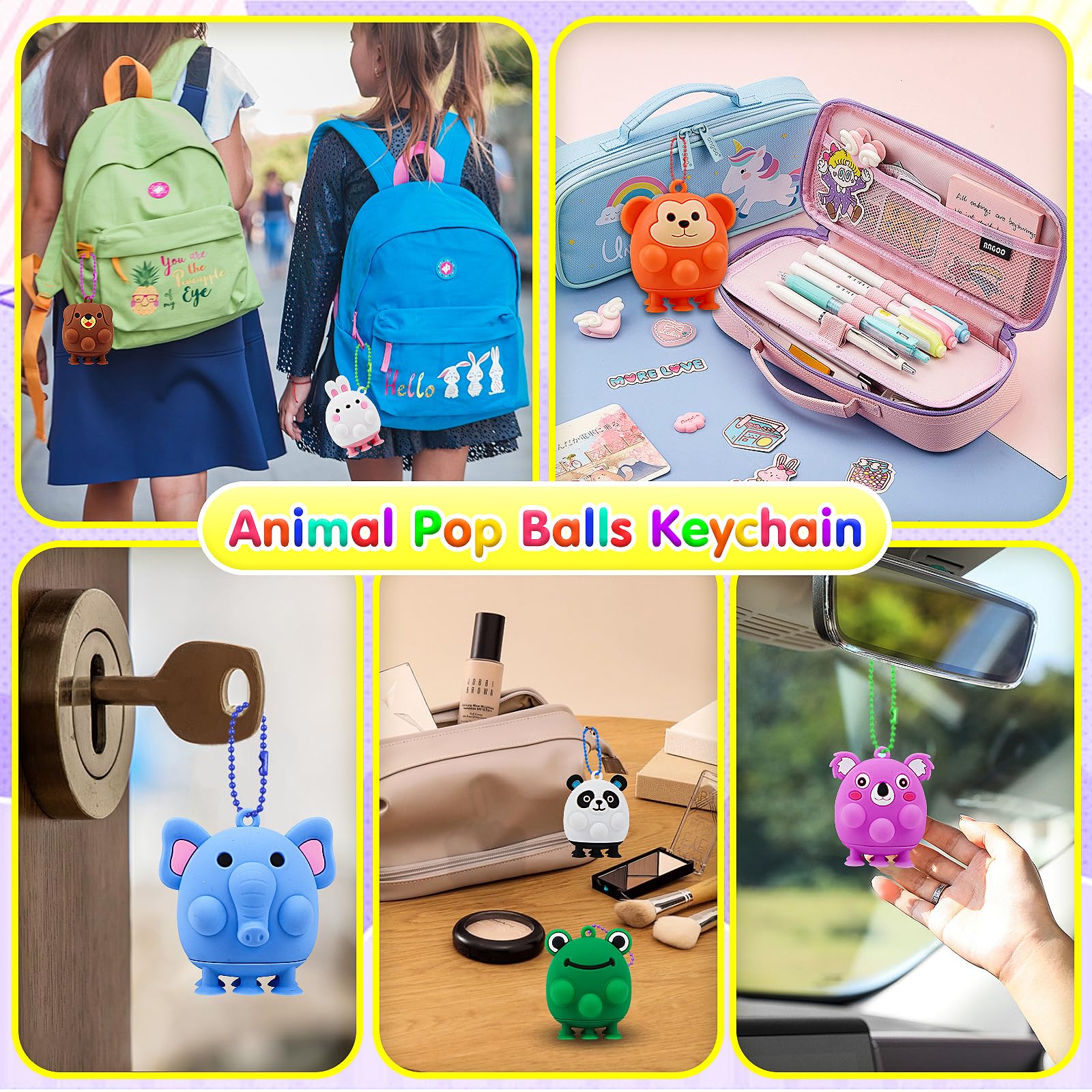 12 PCS 3D Animal Pop Toys - Bulk Party Favors for Kids, Goodie Bag Stuffers, Pinata Fillers, Carnival Prizes, Classroom Treasure Box Toys & Toddler Suction Toys - Perfect for Birthday Parties, School Rewards & Sensory Play