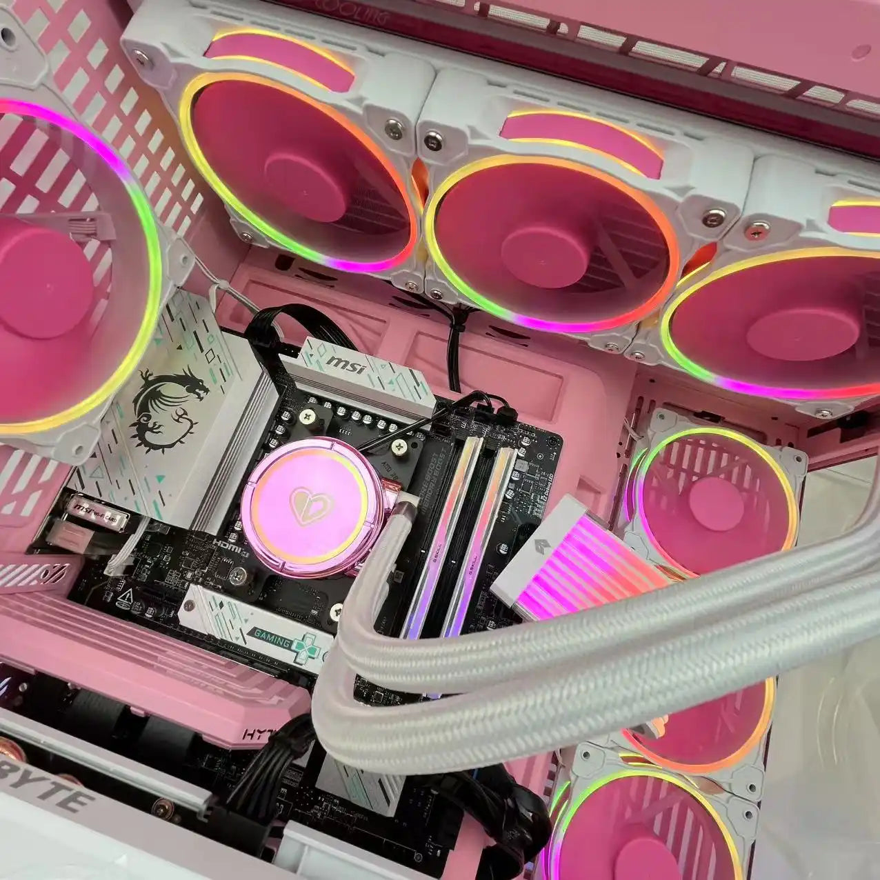 High-Performance Gaming PC with AMD Ryzen AM5 & NVIDIA RTX 4060/4060 Ti/4070/5070/5070 Ti/5080 or AMD Radeon 9070/9070 XT - Y70 Pink Milk Case - Perfect for 4K Gaming, Streaming & Esports