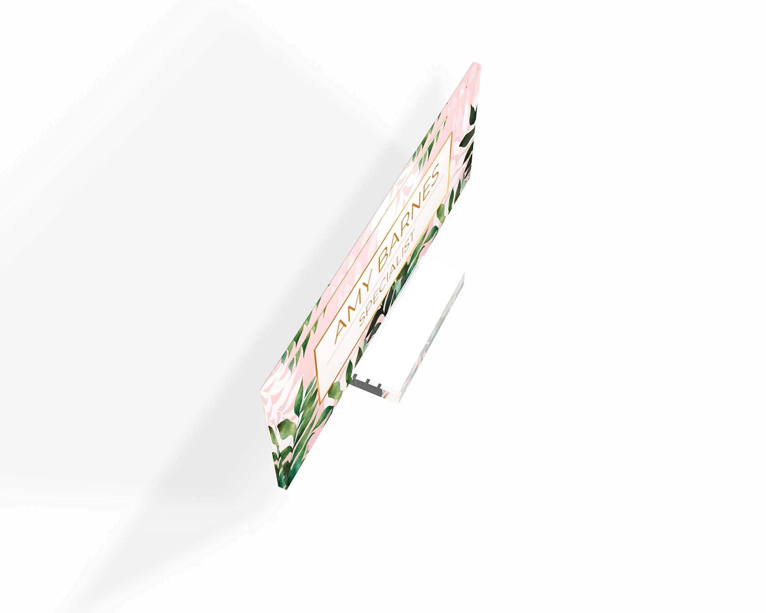 Personalized Desk Name Plate - Modern Office Sign for Women, Home & Teacher Desk Decor - Stylish Tropical Design (8