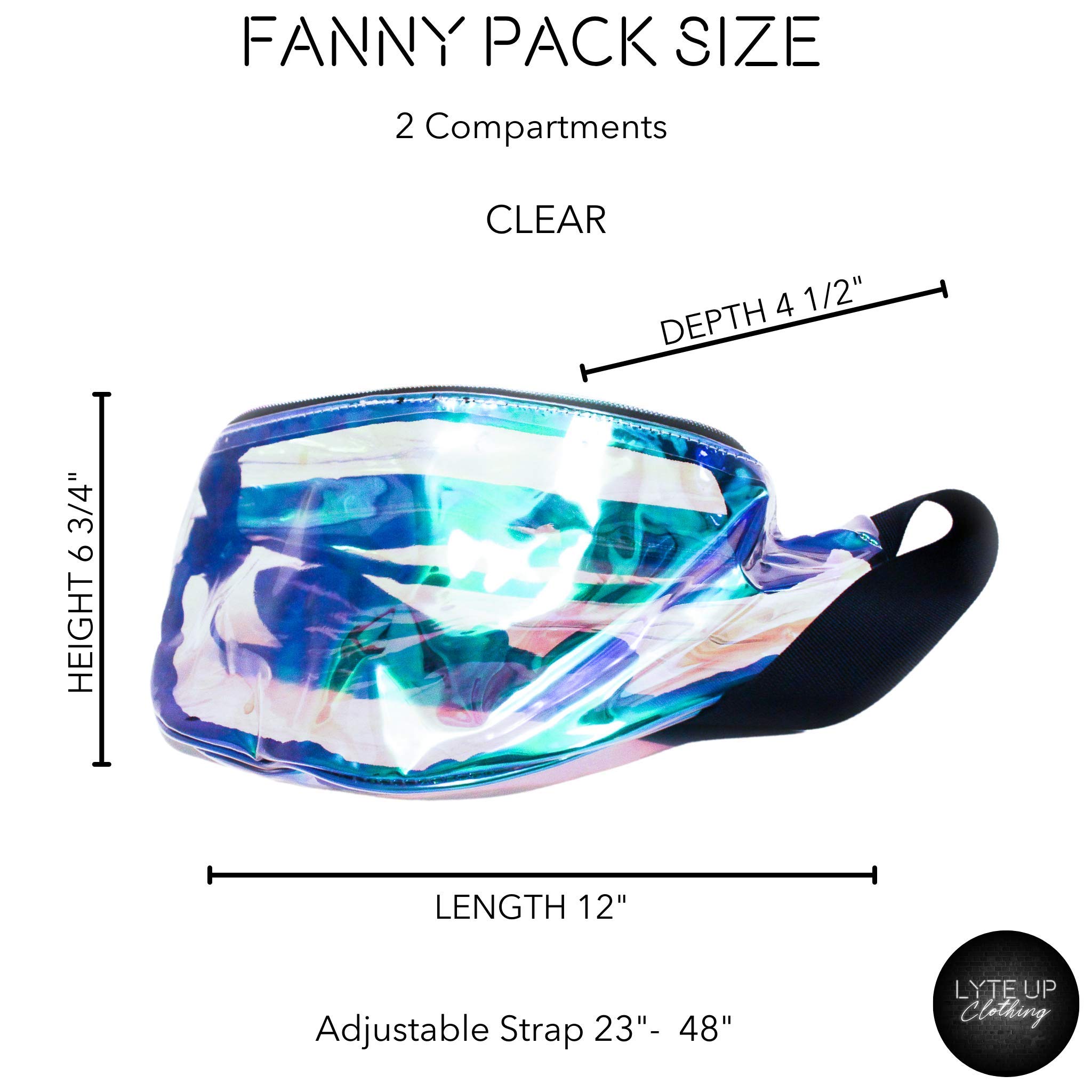 Bride Tribe Holographic Metallic Fanny Pack (Clear) - Bachelorette Party, Wedding Accessories & Festival Essentials