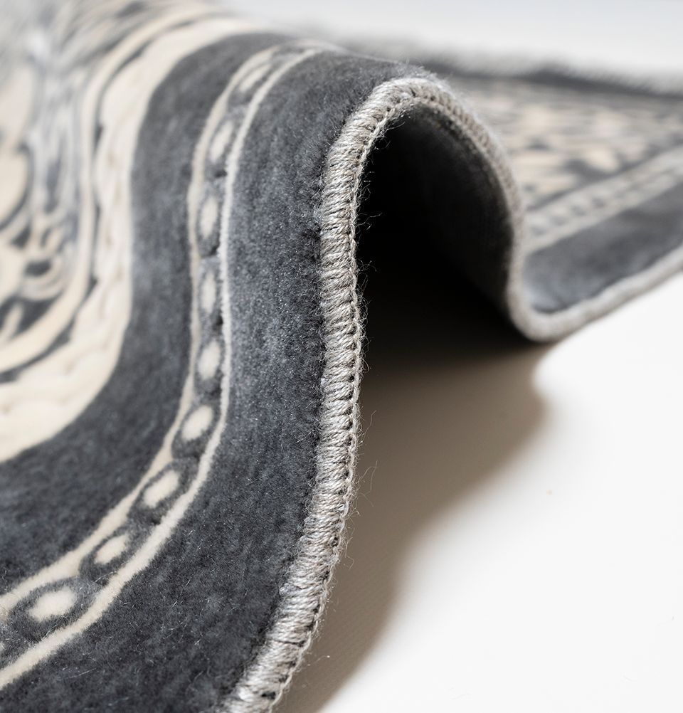 Premium Double Plush Wide Islamic Prayer Rug with Floral Arch Design - Soft Grey Prayer Mat for Home, Mosque & Travel - Perfect for Daily Salah, Jummah & Ramadan Prayers