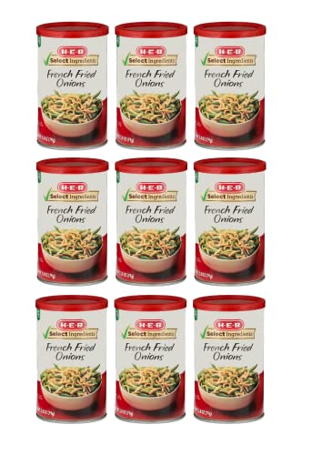 Premium French Fried Onions - 9 Cans (2.8 oz/79g Each) - Crispy Topping for Salads, Casseroles & Green Bean Casserole - Gluten-Free & Non-GMO