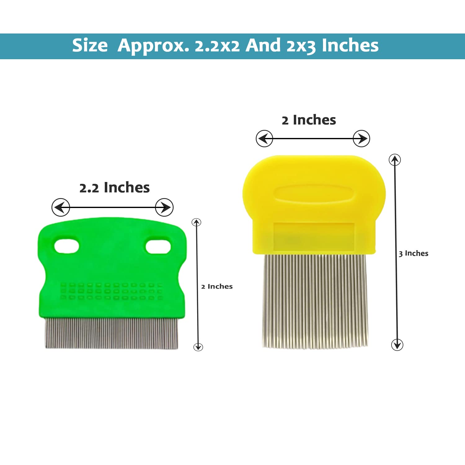 55 TRENDS Stainless Steel Hair Nit Comb Set - 5 Piece Lice Removal Comb for Kids, Adults & Pets - Effective Head Lice Treatment & Prevention - Perfect for Home, School & Travel Use