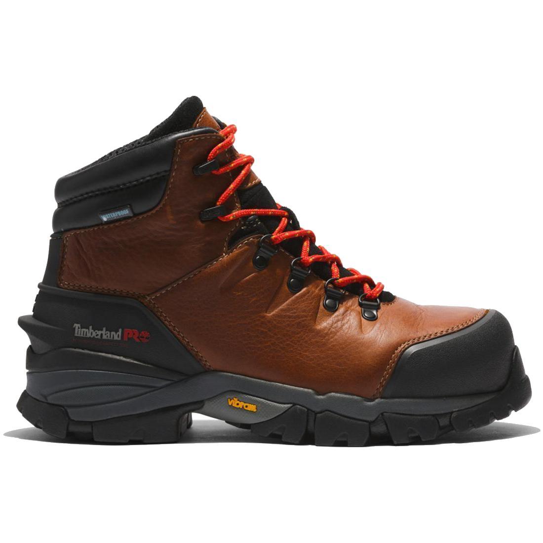 Heritage Hyperion 6 Inch Composite Toe Waterproof Work Boots for Men - Brown Safety Shoes for Construction, Hiking & Outdoor Work