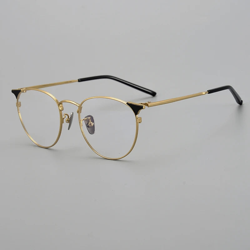 Stylish Aimee Unisex Full Rim Round Oval Titanium Eyeglasses Frame 19960 - Lightweight & Durable for Work, Reading & Everyday Wear