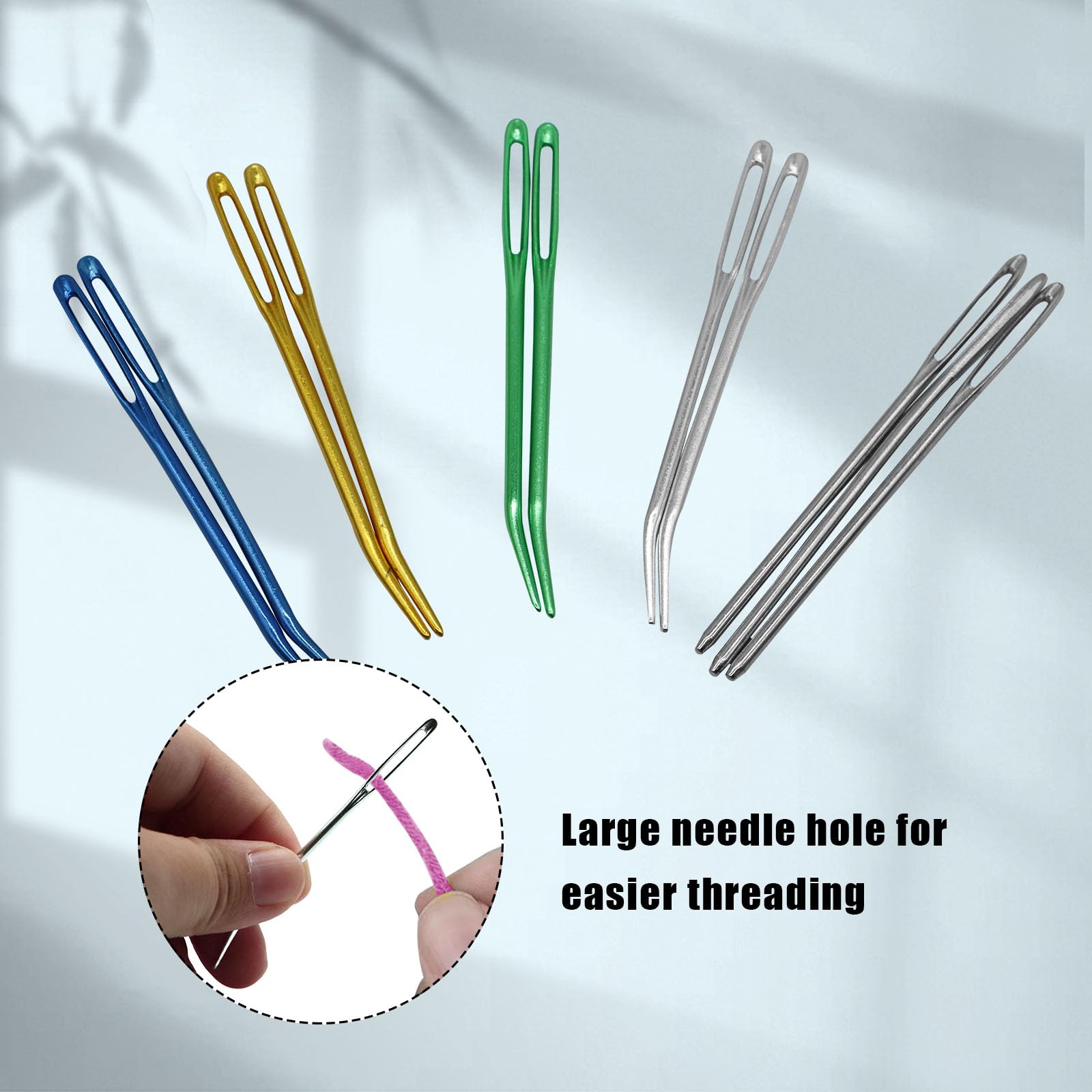 29-Piece Large Eye Yarn Needles Set - Blunt Tapestry & Sewing Needles with 8 Curved, 9 Straight Needles & 10 Stitch Markers for Crochet & Knitting | Includes 2 Needle Threaders | Perfect for Hand Sewing, Embroidery & DIY Craft Projects