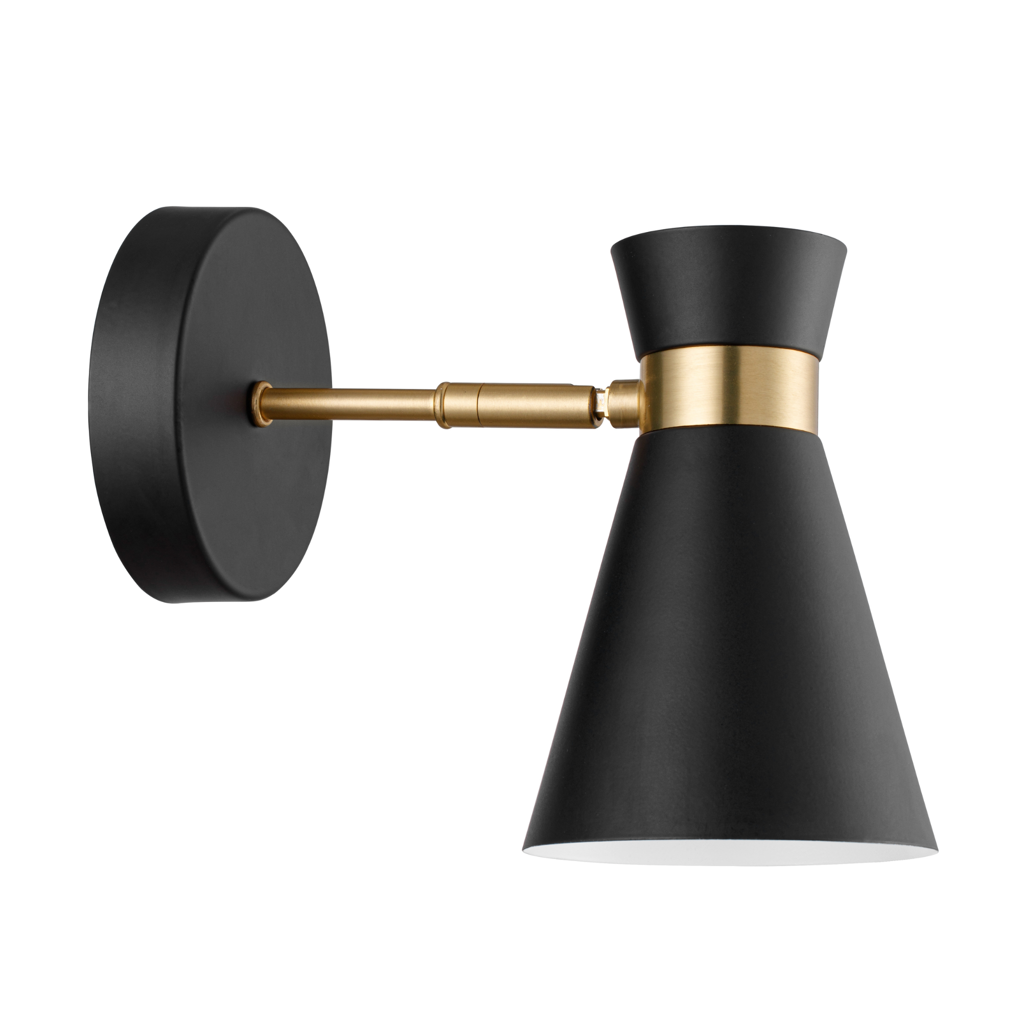 2 Pack Battery Operated LED Wall Sconce Lights - Matte Black with Brushed Gold Accents - Dimmable Cordless Wall Lighting for Bedroom, Hallway & Staircase