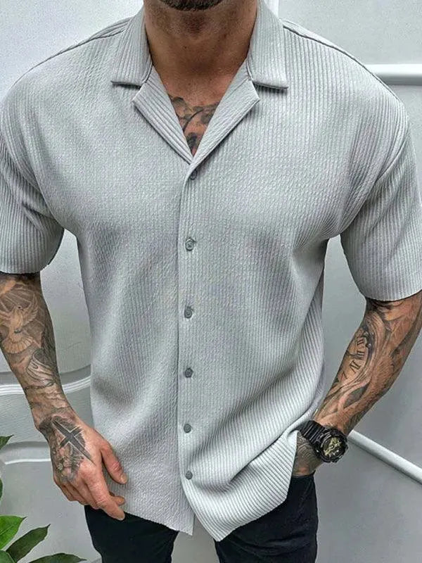 Men's Short Sleeve Casual Shirt - Breathable Cotton Button Down Shirt for Summer, Outdoor, and Office Wear