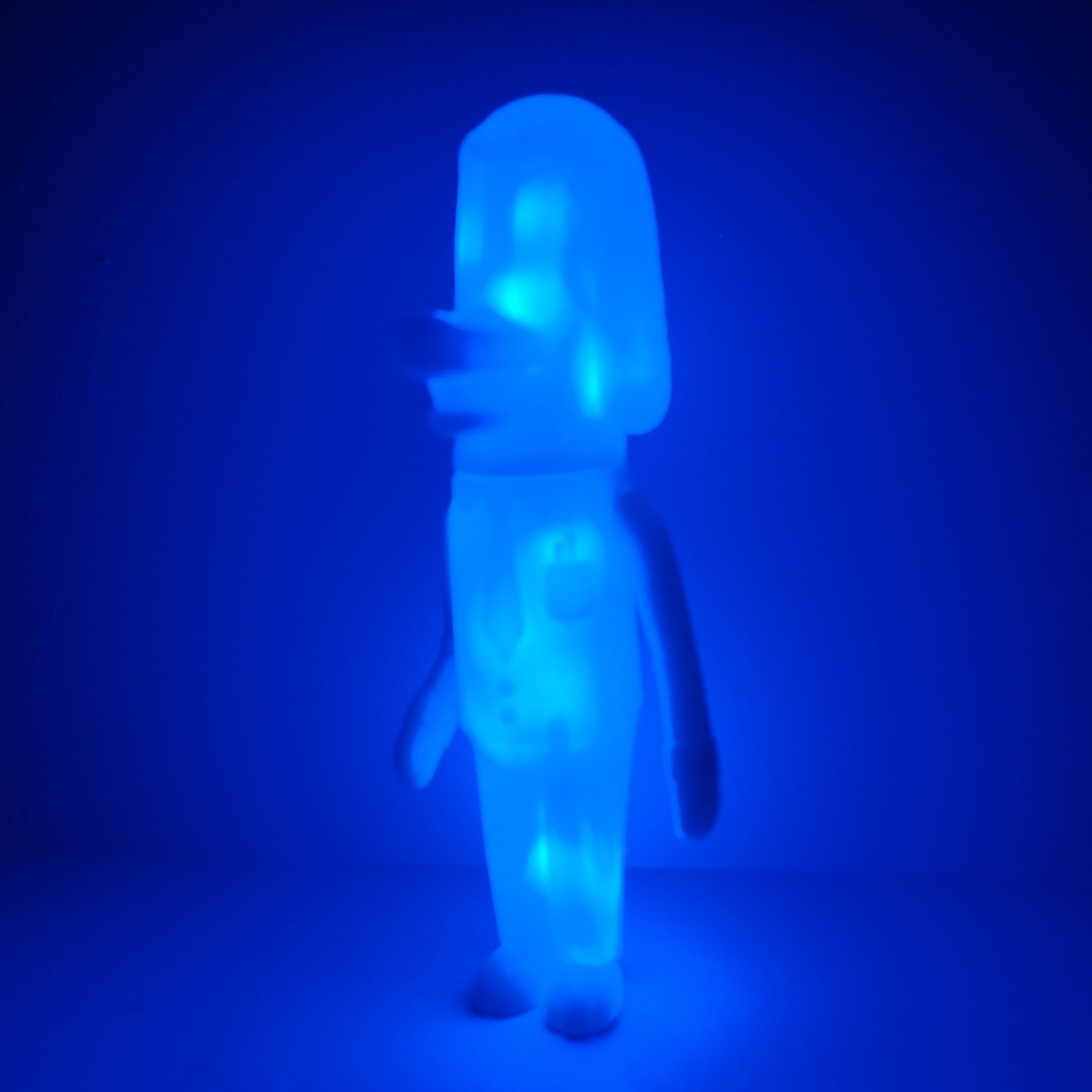 Clear With Stuff Inside Glow Dog by Vincent Scala - Unique Glowing Dog Figurine for Home Decor, Night Light & Gift Idea