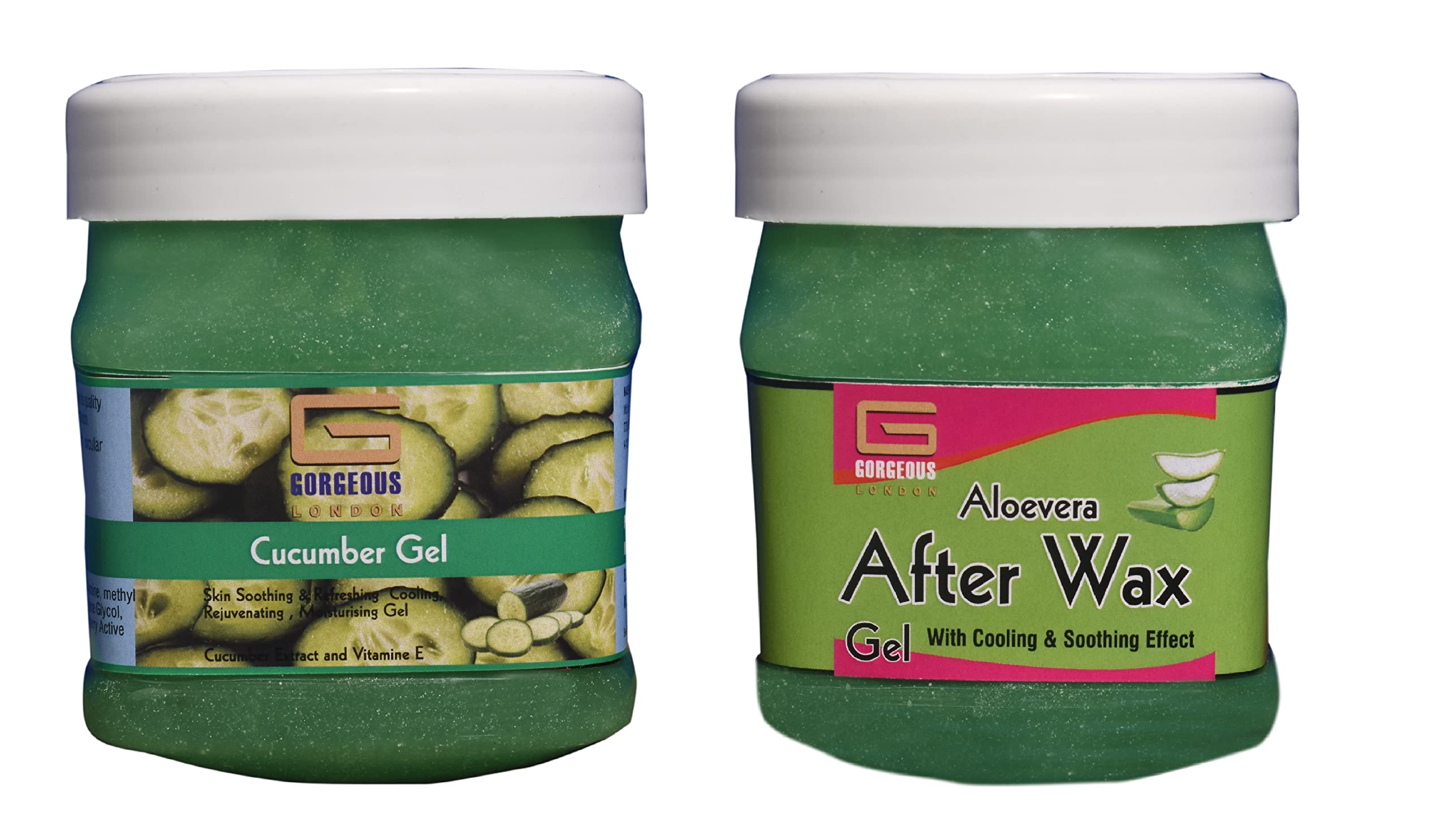 London Cucumber & Aloe Vera After Wax Gel Combo (2 x 450ml) - Soothing Post-Wax Treatment for Smooth Skin - Perfect for Salon & Home Waxing Care