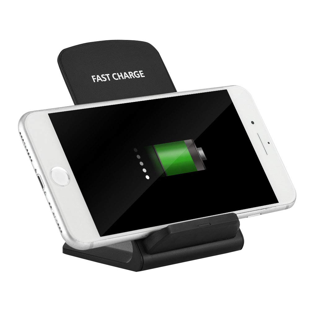 Wendry Fast Wireless Charger Stand - 15W Qi-Certified Charging Pad with Multi-Level Protection for iPhone, Samsung, AirPods | Perfect for Home, Office & Travel