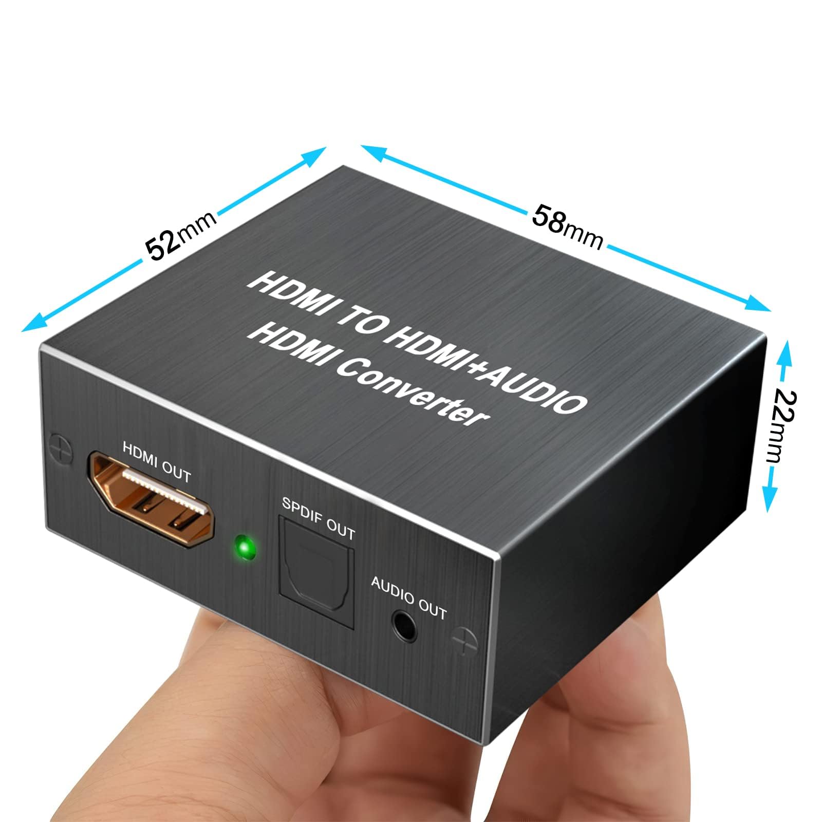 4K HDMI Audio Extractor with Optical & 3.5mm AUX Output - Supports PCM, DTS 5.1, HDCP, Dolby Digital - Convert HDMI to Optical/Headphone Audio (Black) - Perfect for Home Theater, Gaming & TV Sound Systems