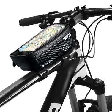 Waterproof Bike Phone Bag with Touch Screen Access - Front Frame & Handlebar Mount Bicycle Storage Pack for Cycling, Commuting & Outdoor Adventures