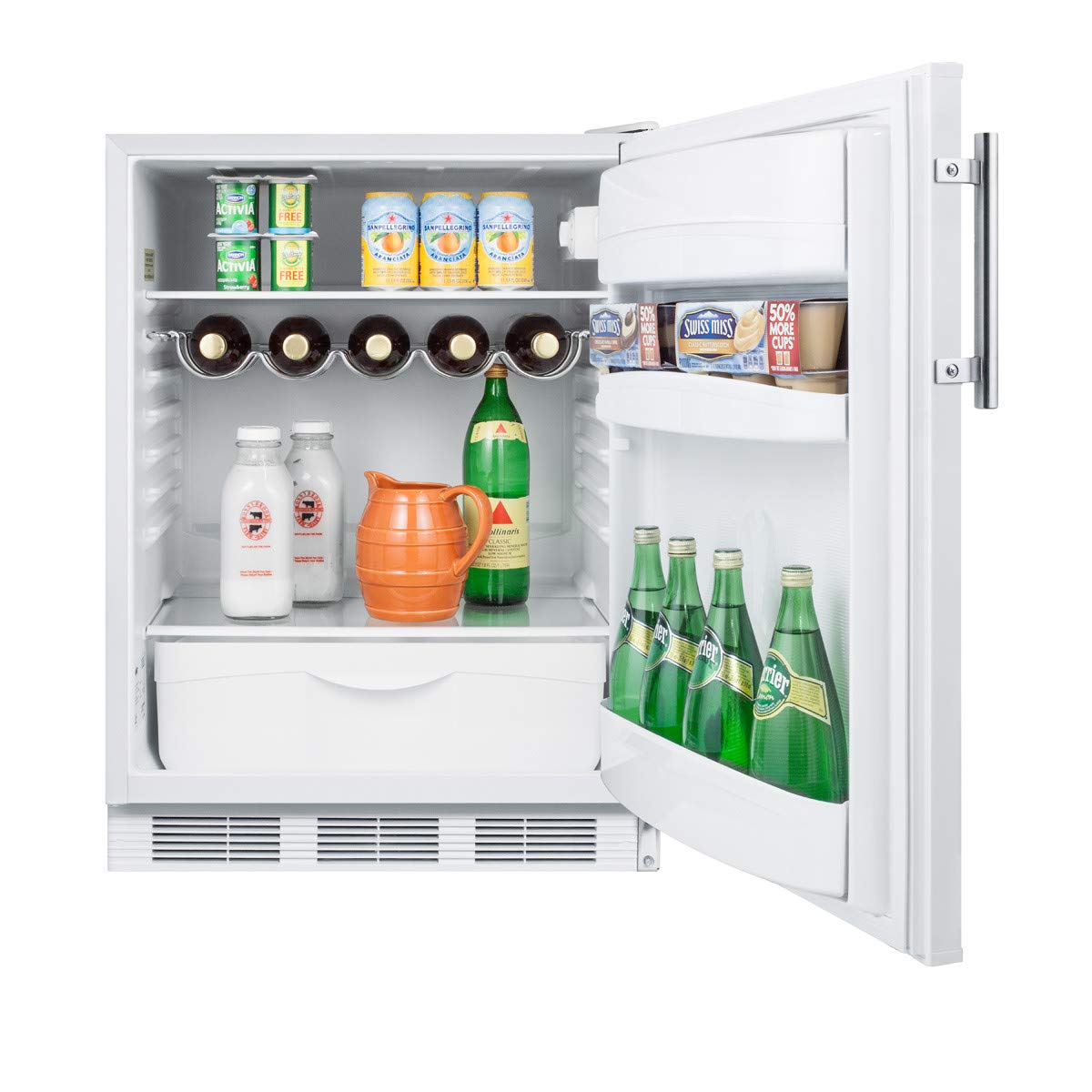 Summit FF61 Compact Refrigerator - 1.6 Cu Ft Mini Fridge with Freezer, Energy Efficient, Perfect for Dorm, Office, Bedroom & Kitchen - White