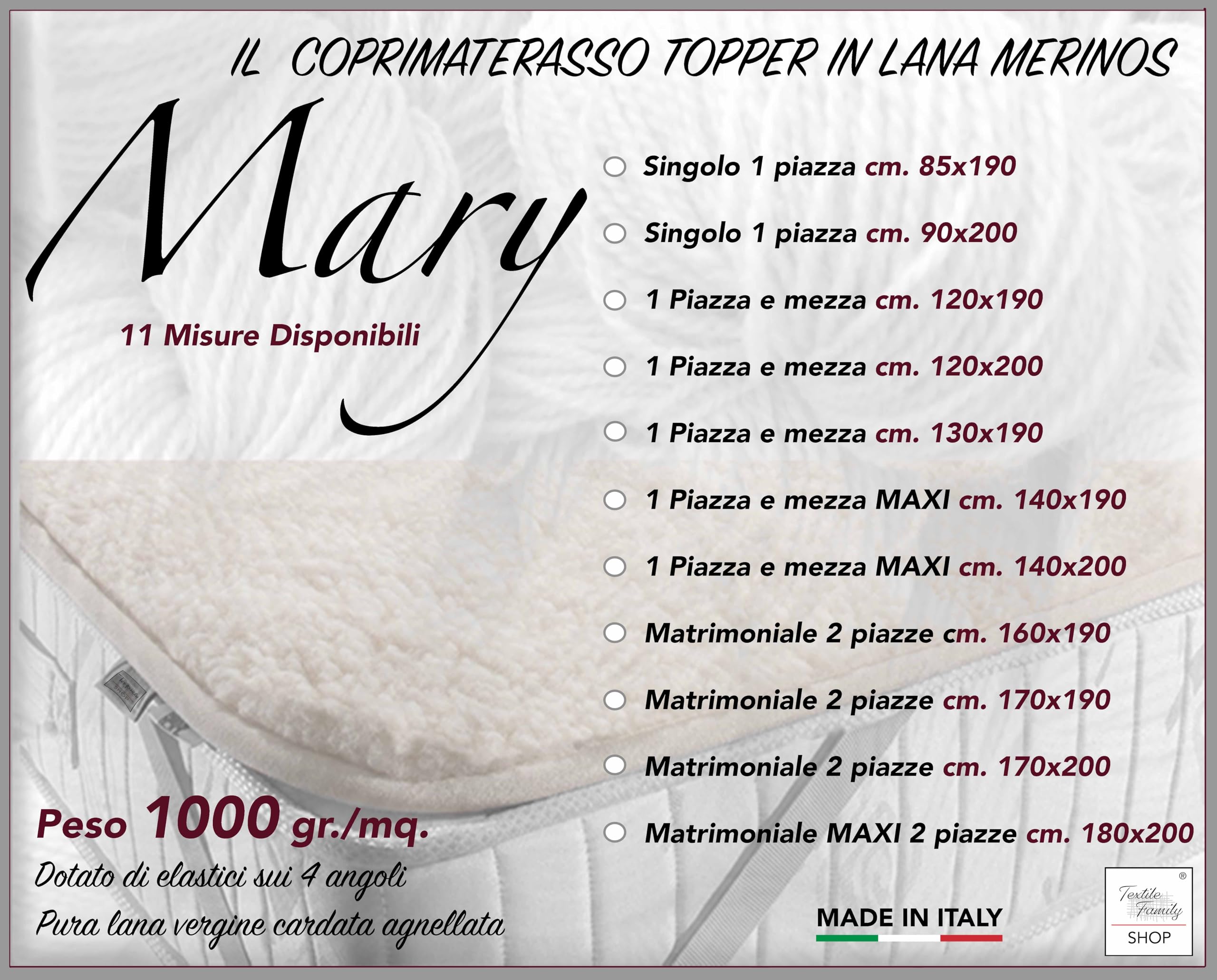 100% Pure Merino Wool Mattress Topper - 160x190 cm King Size, 1000g Weight, 11 Sizes Available - Luxury Bed Topper for Cold Weather & Allergy Relief - Perfect for Master Bedrooms, Guest Rooms & Winter Comfort