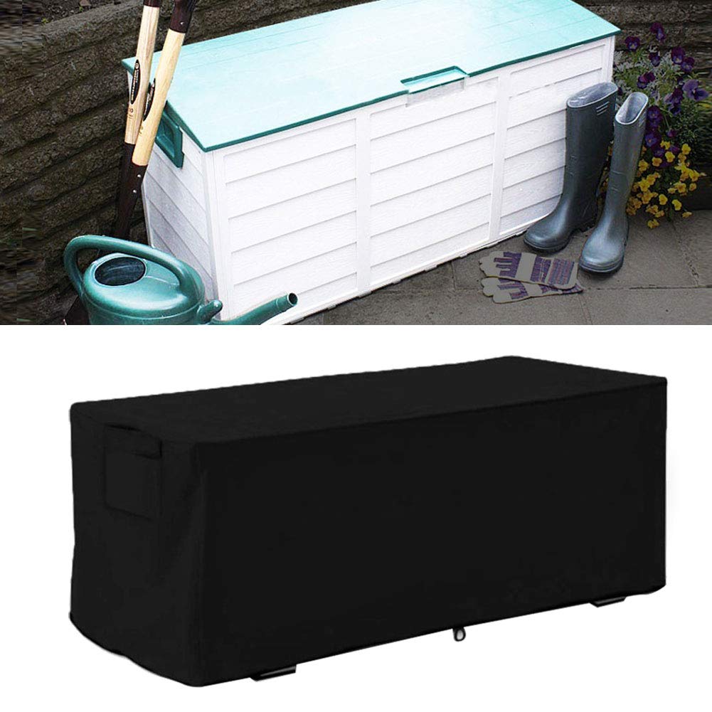Outdoor Deck Box Cover - Weatherproof Storage Box for Patio, Garden & Backyard - Heavy Duty Waterproof & UV Resistant (Black) - Perfect for Storing Cushions, Toys & Outdoor Gear