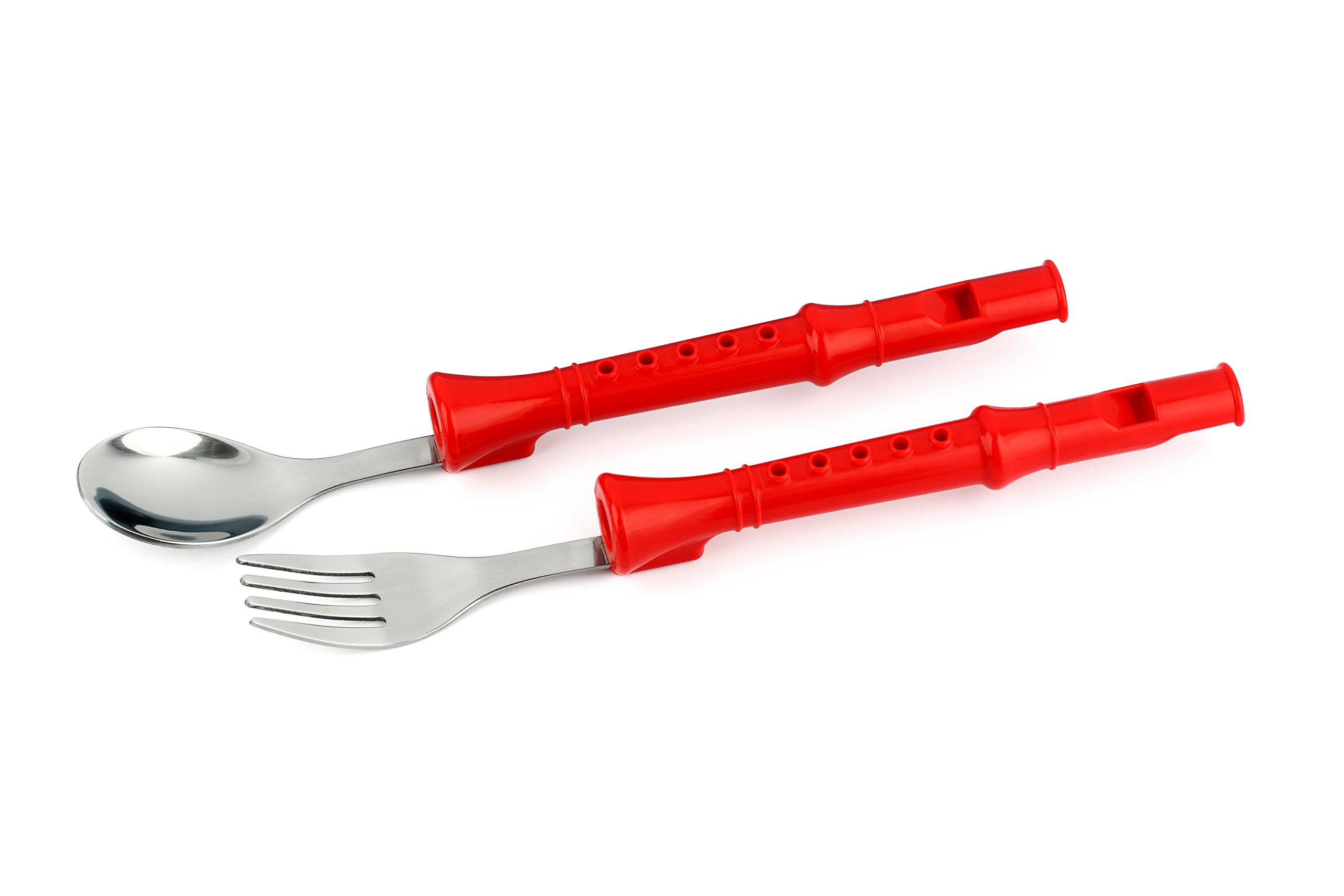 KidsFunwares Me Time Musical Dinnerware Set - Includes Functional Flute Spoon & Fork for Toddlers | Fun Learning Utensils for Mealtime & Music Play