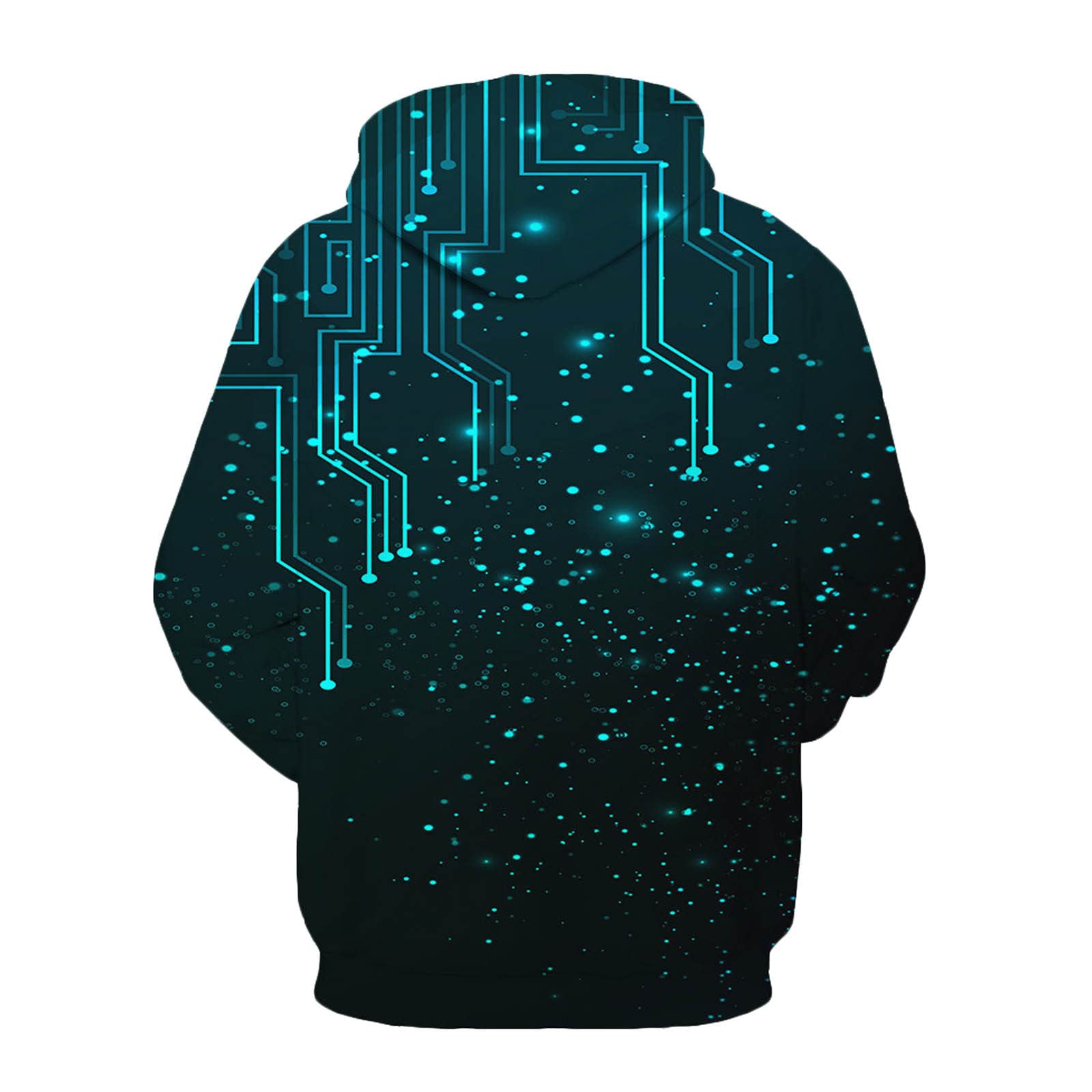 NUSGEAR Men's 3D Print Galaxy Hooded Sweatshirt - Oversized Pullover Hoodie with Pockets, Drawstring & Loose Fit (Sizes M-5XL) | Casual Streetwear, Gym Jogging & Outdoor Activities