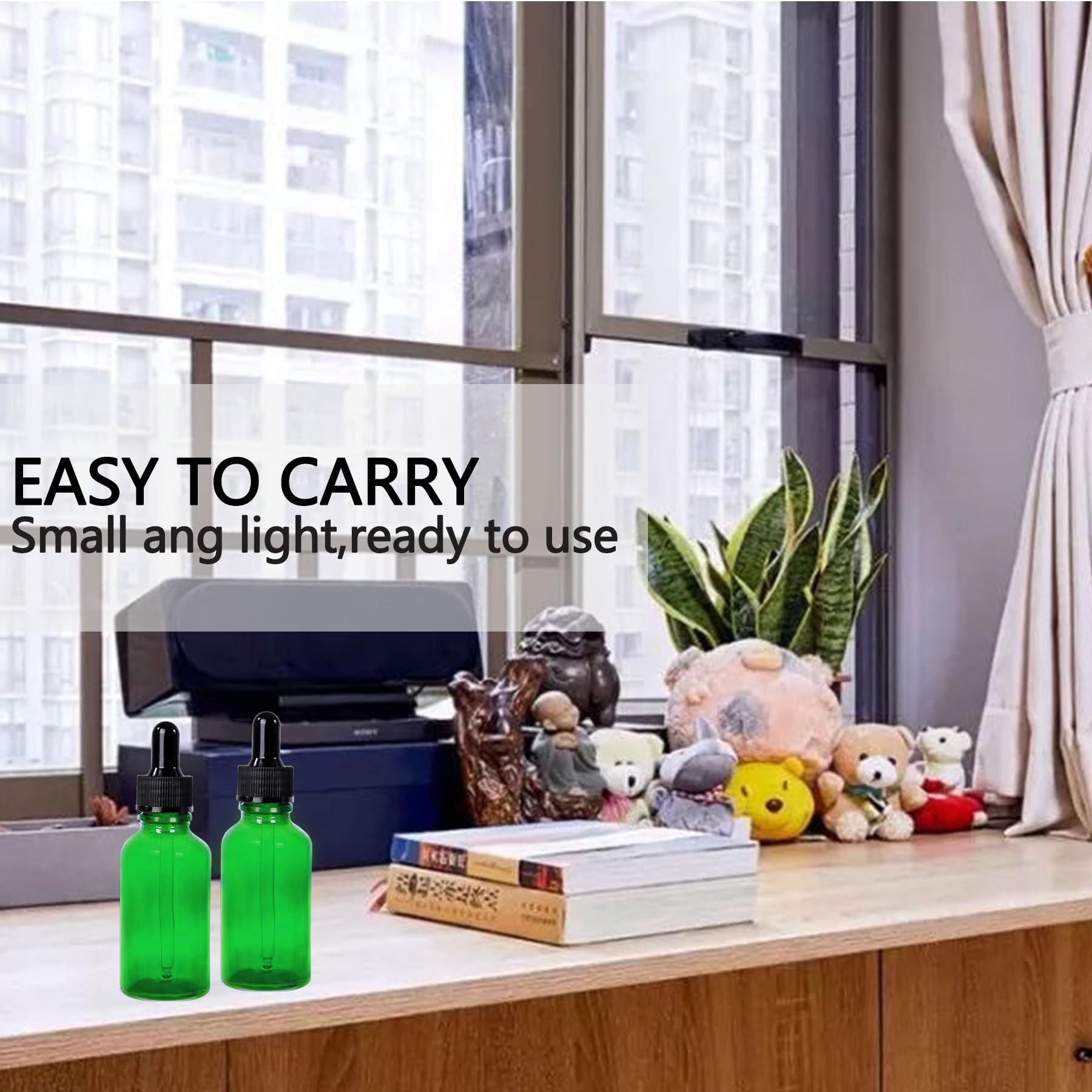 48 Pack 1oz (30ml) Green Glass Dropper Bottles with Glass Pipettes - Essential Oil Bottles, Perfume Containers, DIY Liquid Storage - Perfect for Aromatherapy, Travel & Craft Projects