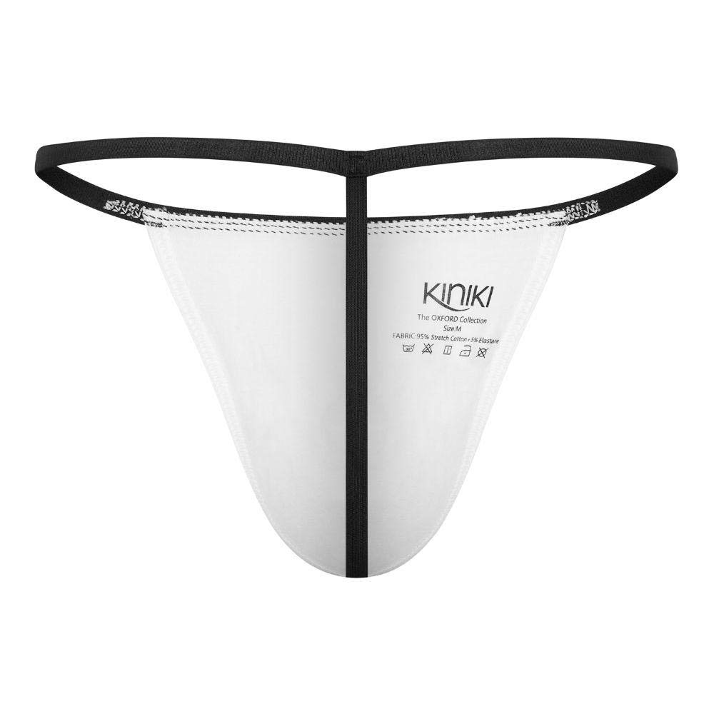 Kiniki Men's Oxford G-String Underwear - Ultra Soft Microfiber Thong for Comfort & Support - Perfect for Gym, Swimwear & Everyday Wear