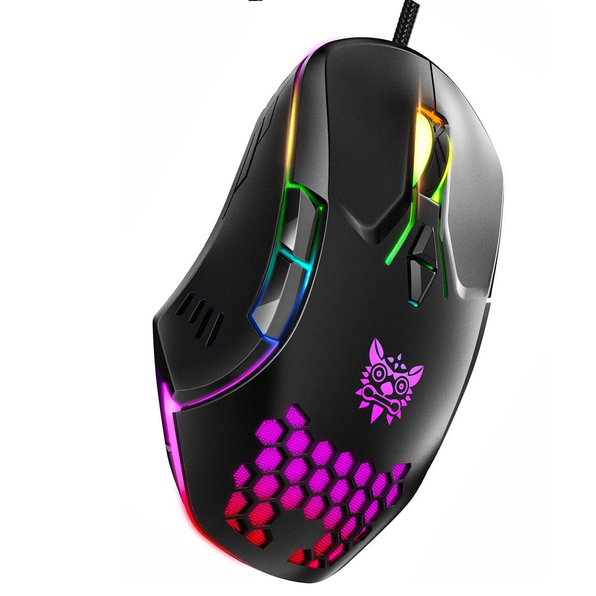 ONIKUMA Gaming Mouse - 7 Buttons, 4 Adjustable DPI (800-3200), Wired Ergonomic Computer Mouse for PC, Laptop - Perfect for FPS, MOBA & MMO Gaming, Office Work & Graphic Design