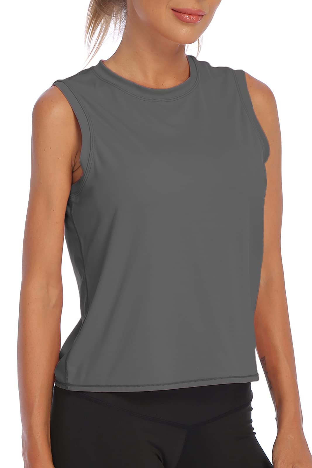 Women's Workout Tank Tops - Sleeveless Athletic Crop Tops for Running & Gym - Breathable Cool Shirts for Yoga, Fitness & Summer Outdoor Activities